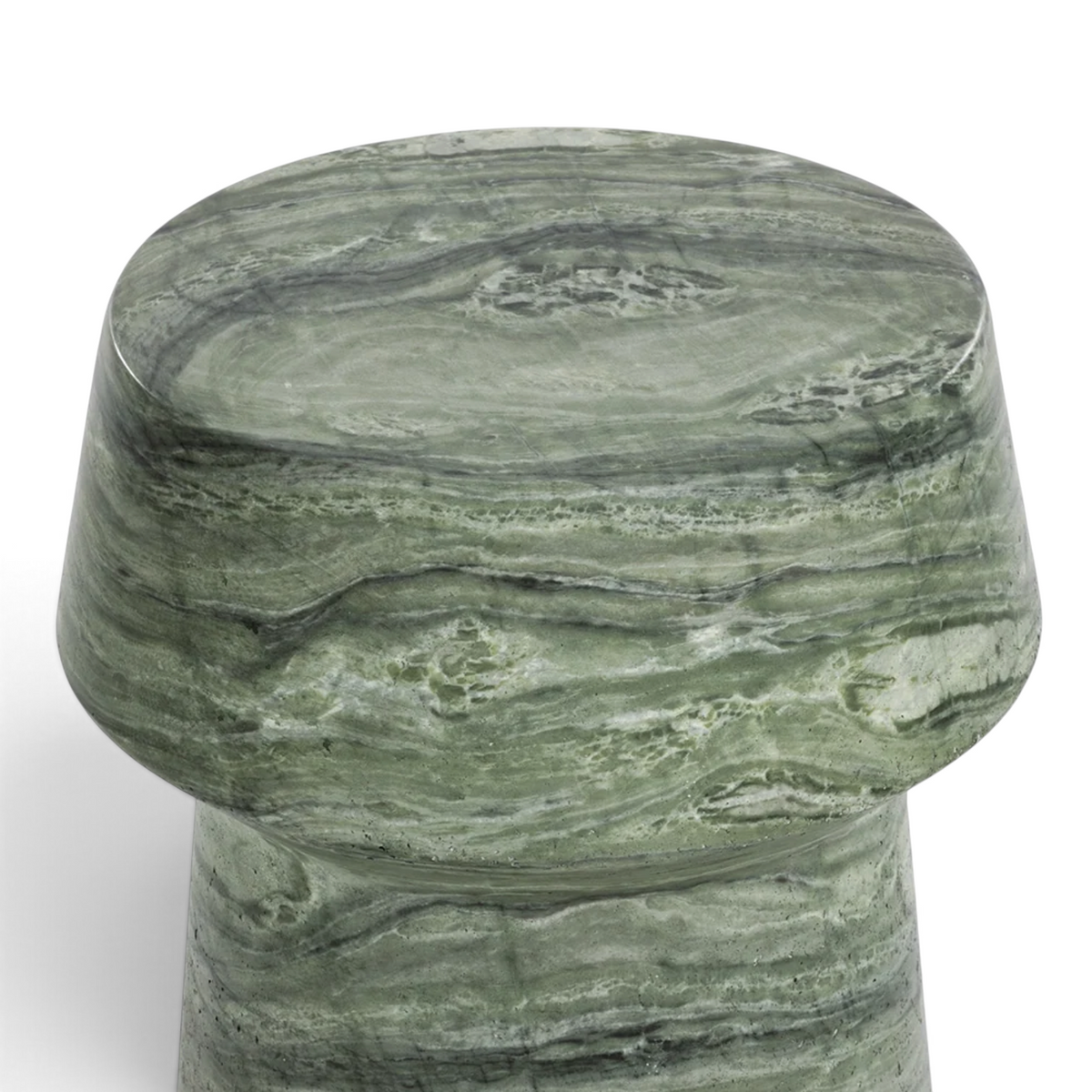 Quarry Round Concrete Side Table - Sage Green