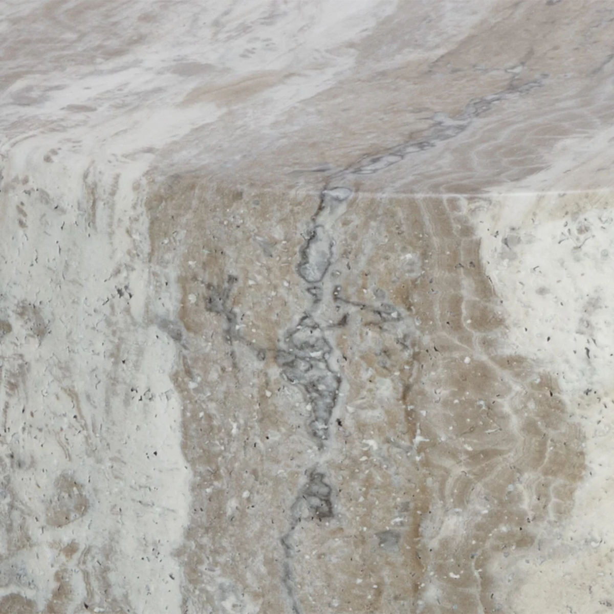 Quarry Round Concrete Side Table - Sand Marble