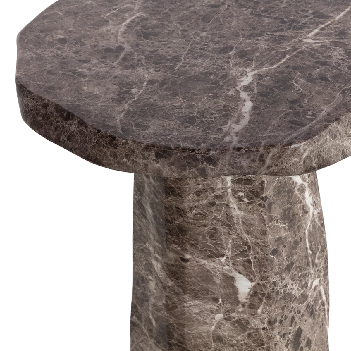 Quarry Round Concrete Side Table - Dark Emperador
