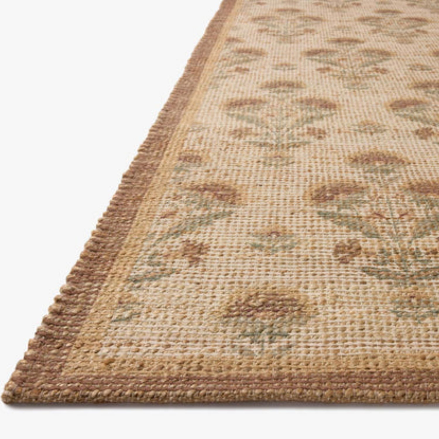 Chris Loves Julia x Loloi Rue Wheat/Sage Jute Rug