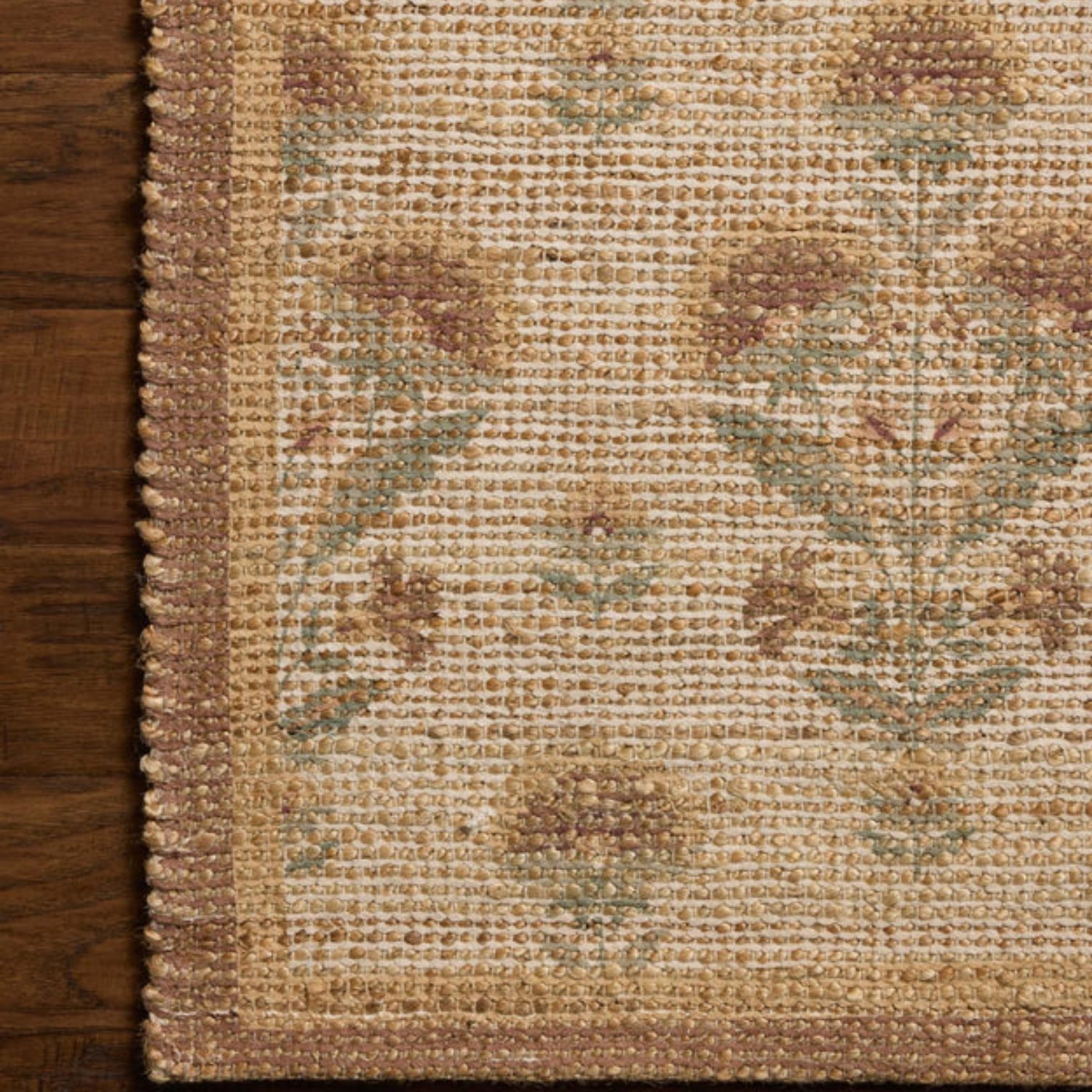 Chris Loves Julia x Loloi Rue Wheat/Sage Jute Rug