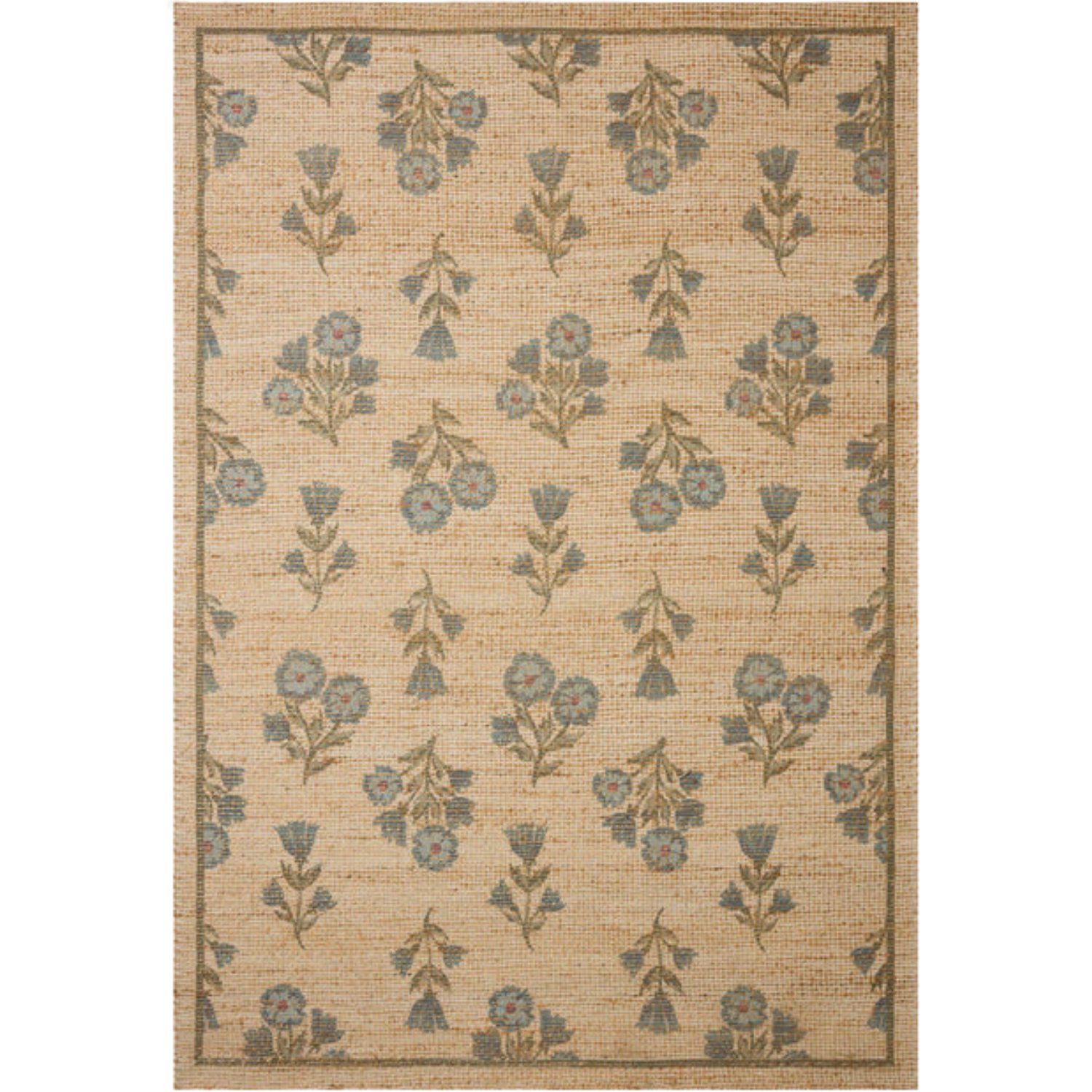 Chris Loves Julia x Loloi Rue Moss/Blue Jute Rug