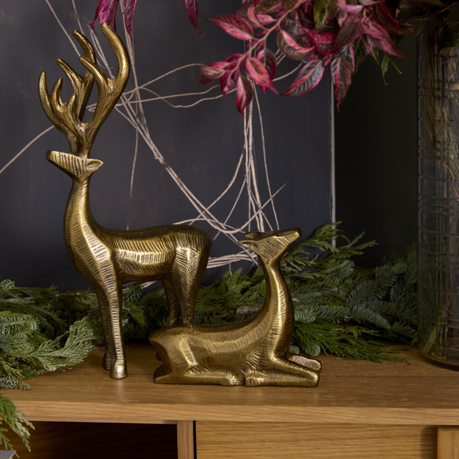 Prancer Antique Gold Reindeer