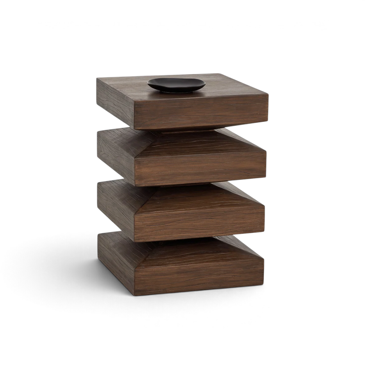 Rhythm Concrete Side Table - Dark Brown