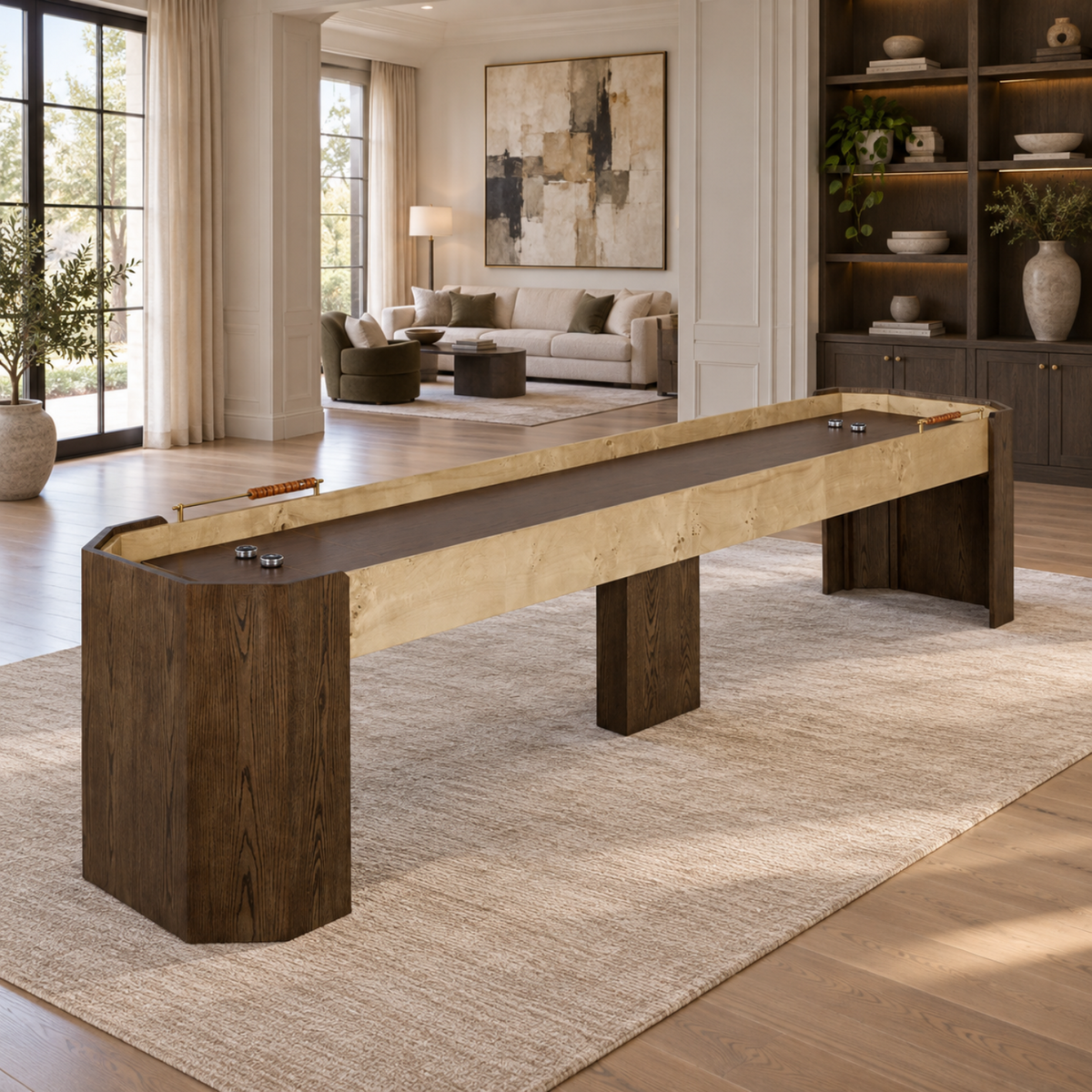Belmont Shuffleboard Game Table - Chocolate Oak