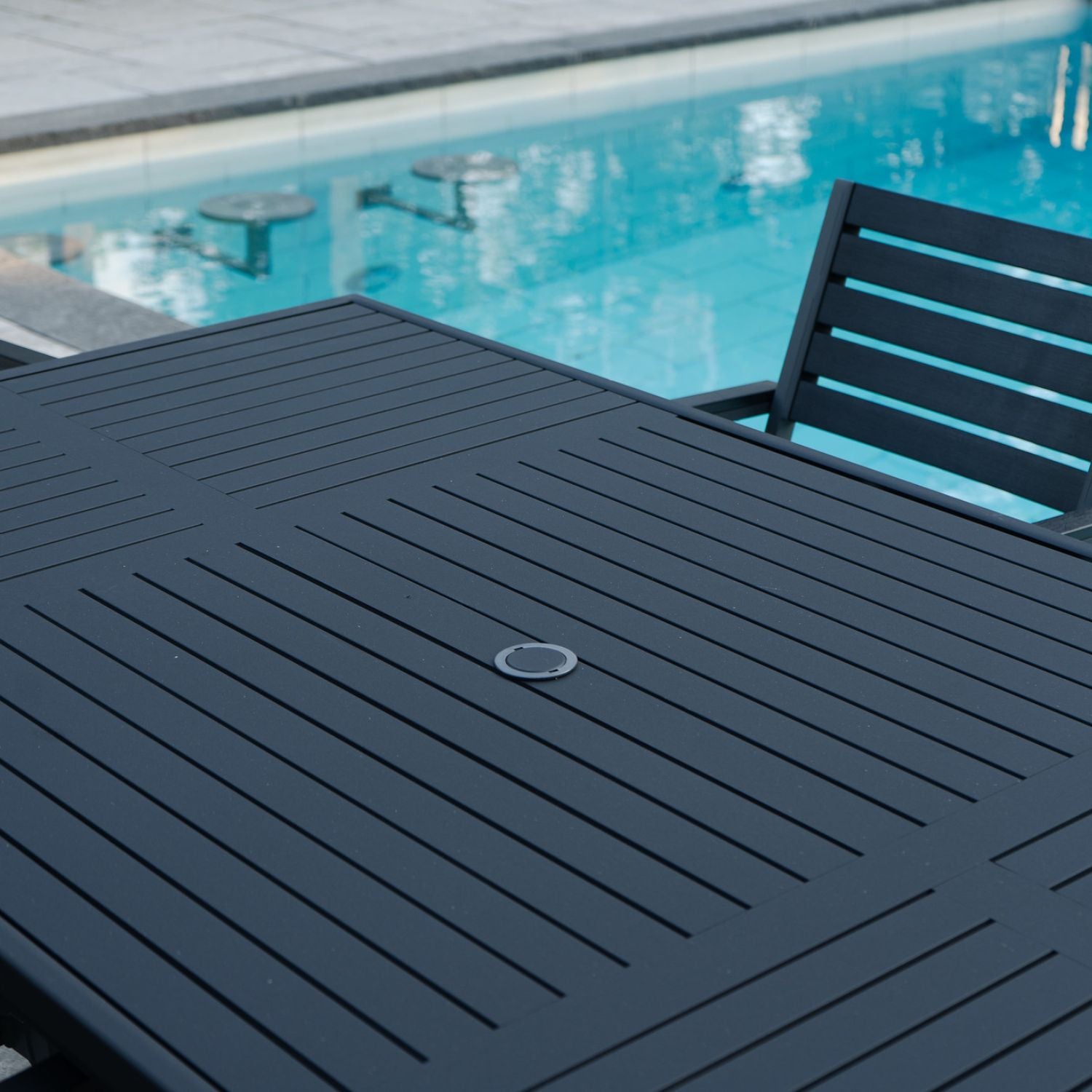 Slat Rectangular 76-102" Dining Tables - Slate Black