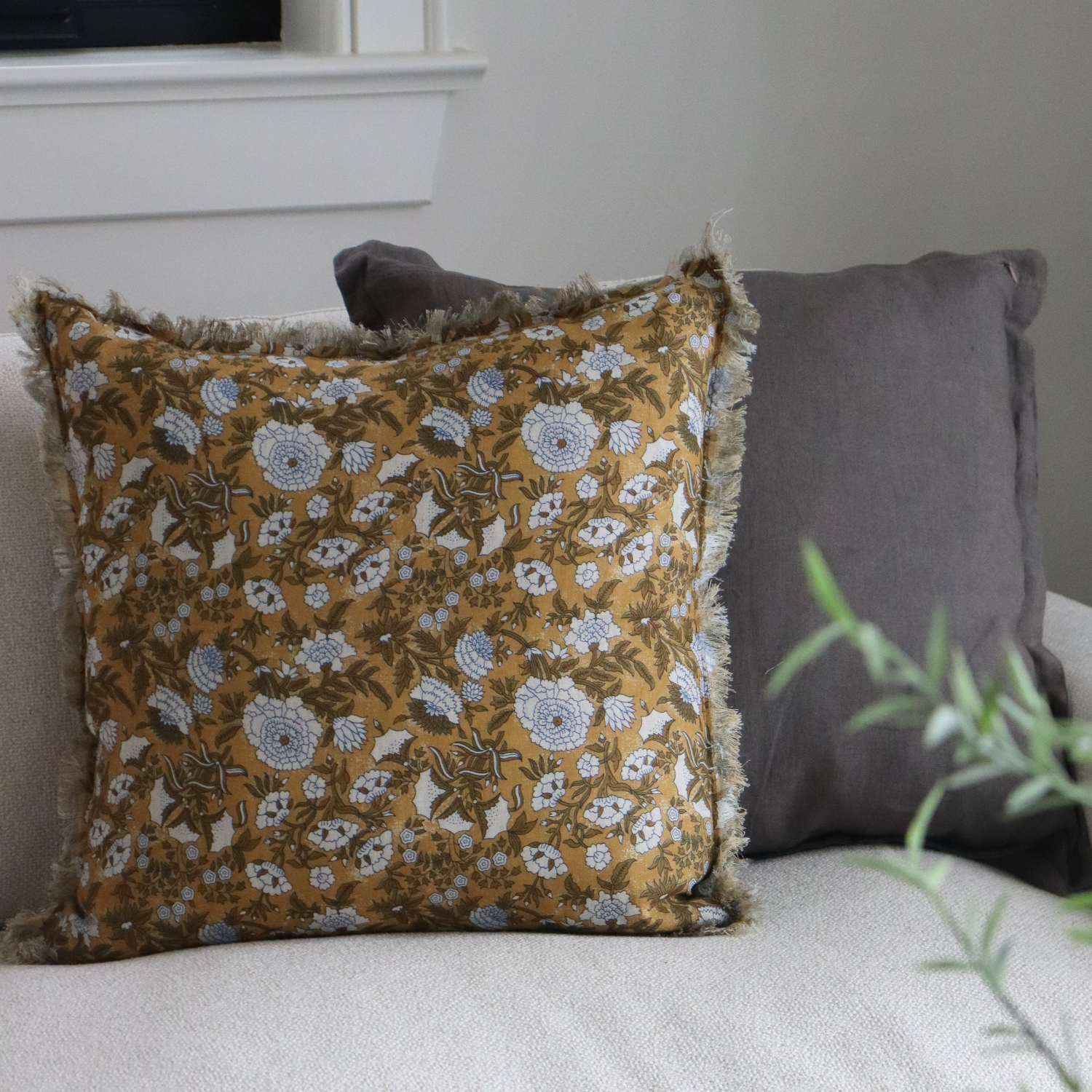 Summerside Botanical Block Print Toss Pillow
