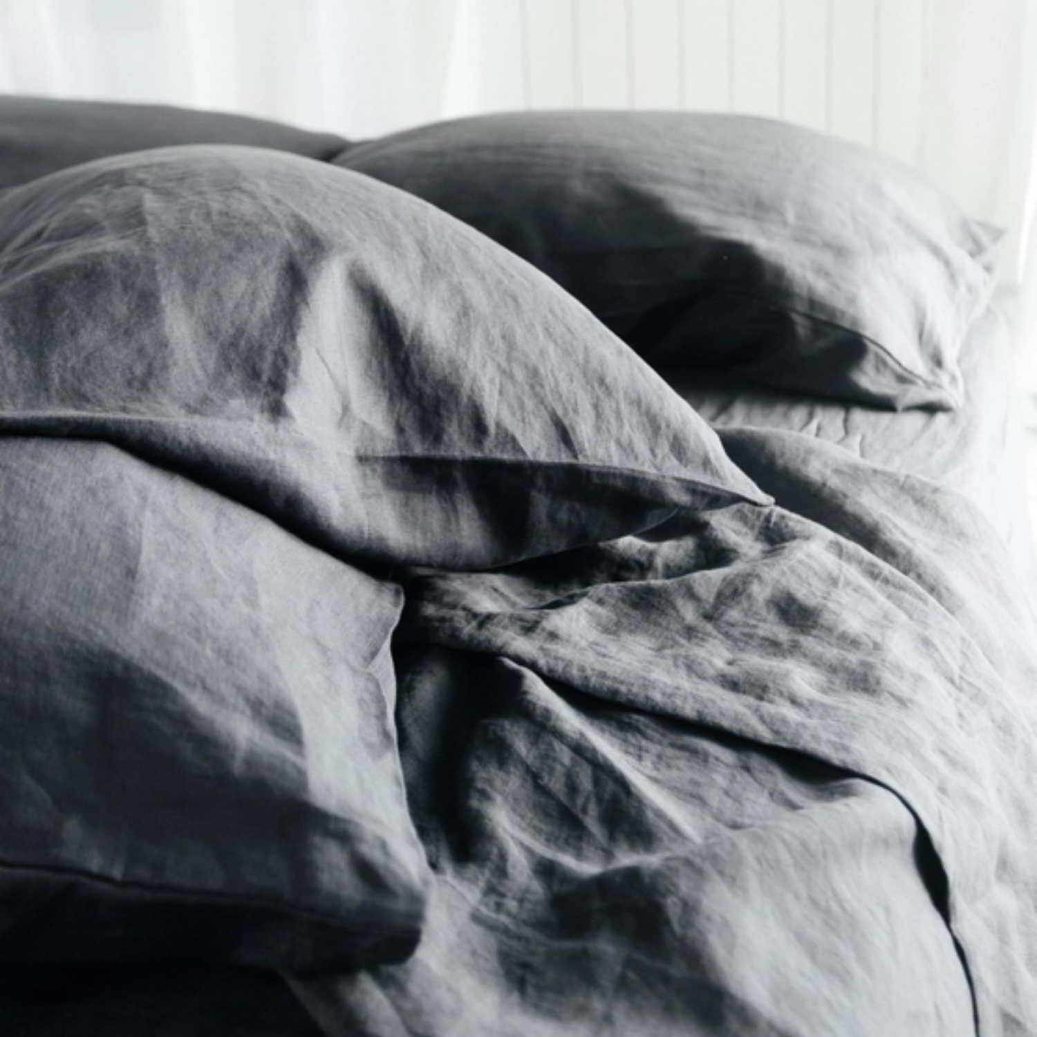 Timmins Dark Grey Linen Sheet Set