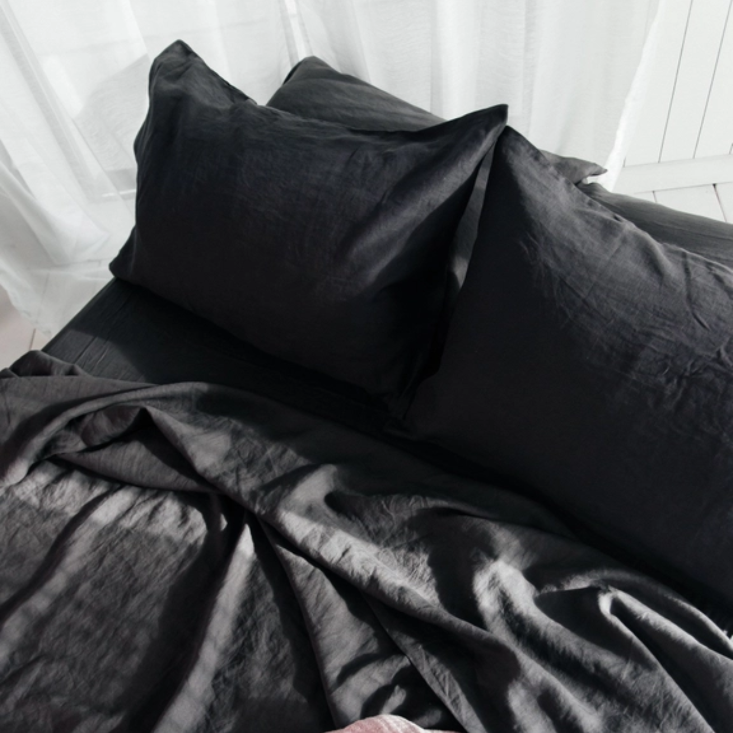 Timmins Dark Grey Linen Sheet Set