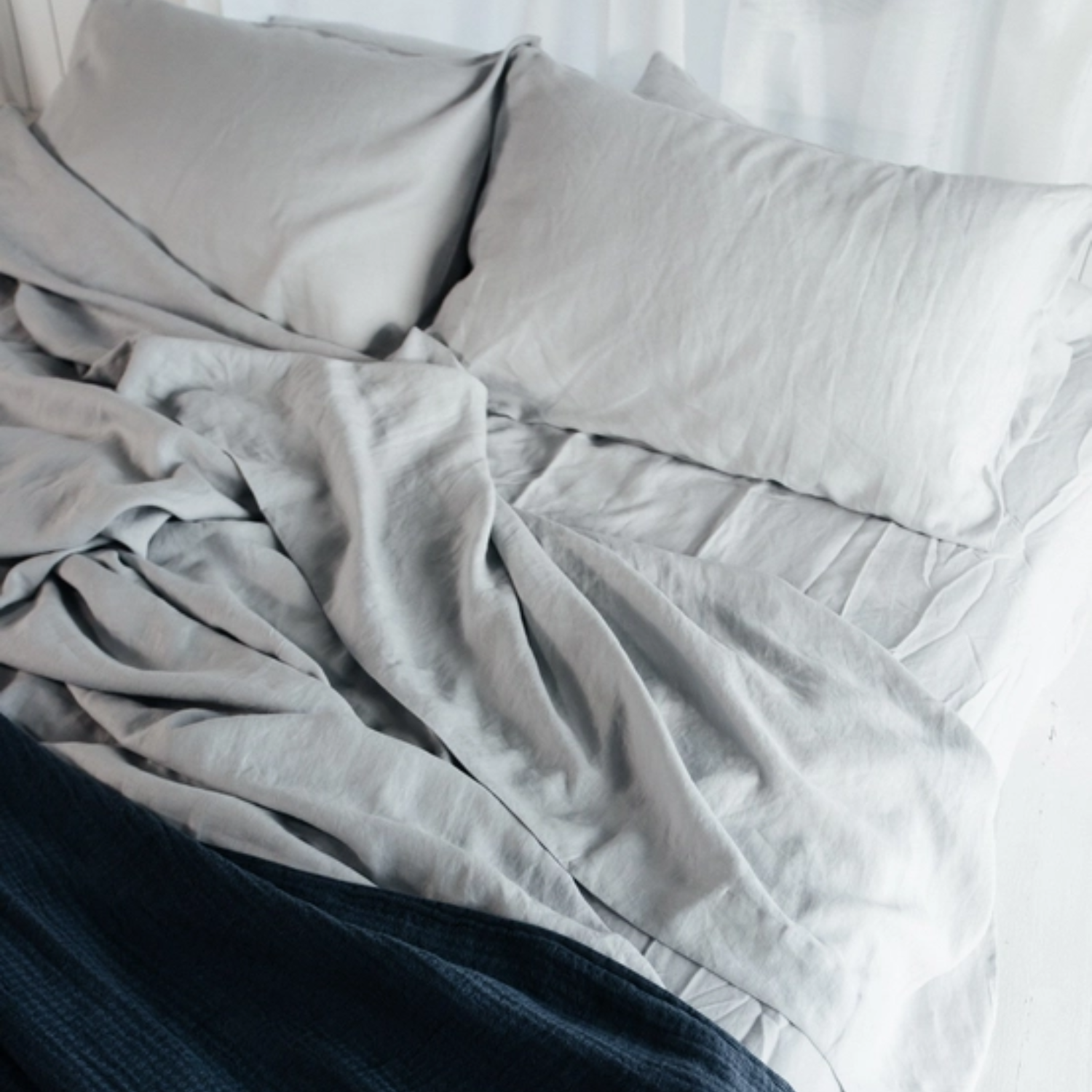 Timmins Light Grey Linen Sheet Set