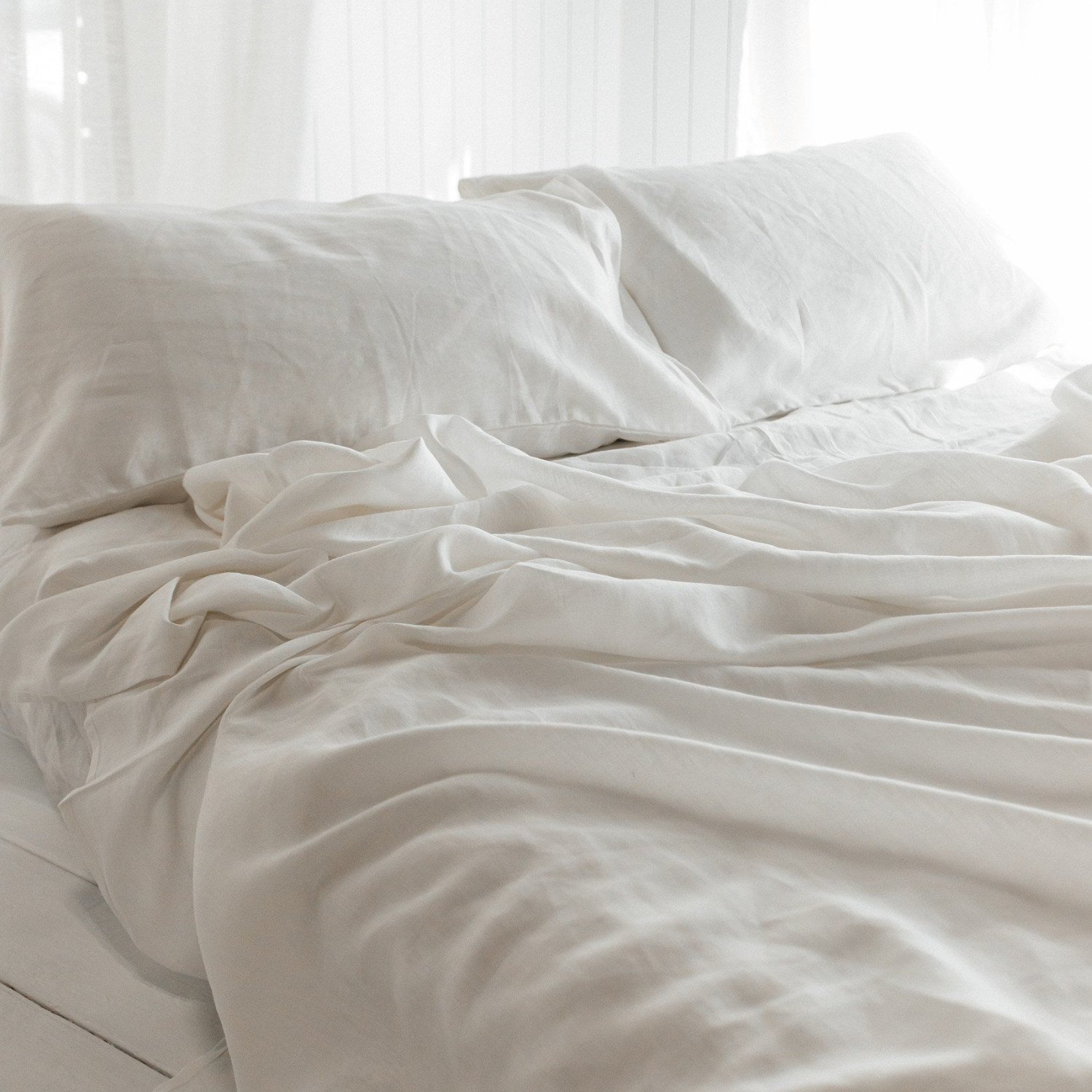 Timmins White Linen Sheet Set