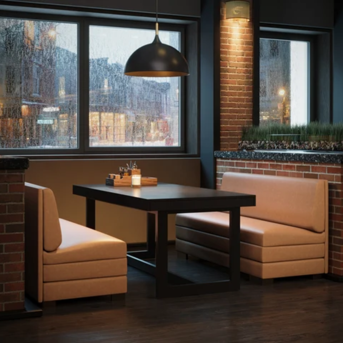 Torino Faux Leather Banquette - Milliken Cognac