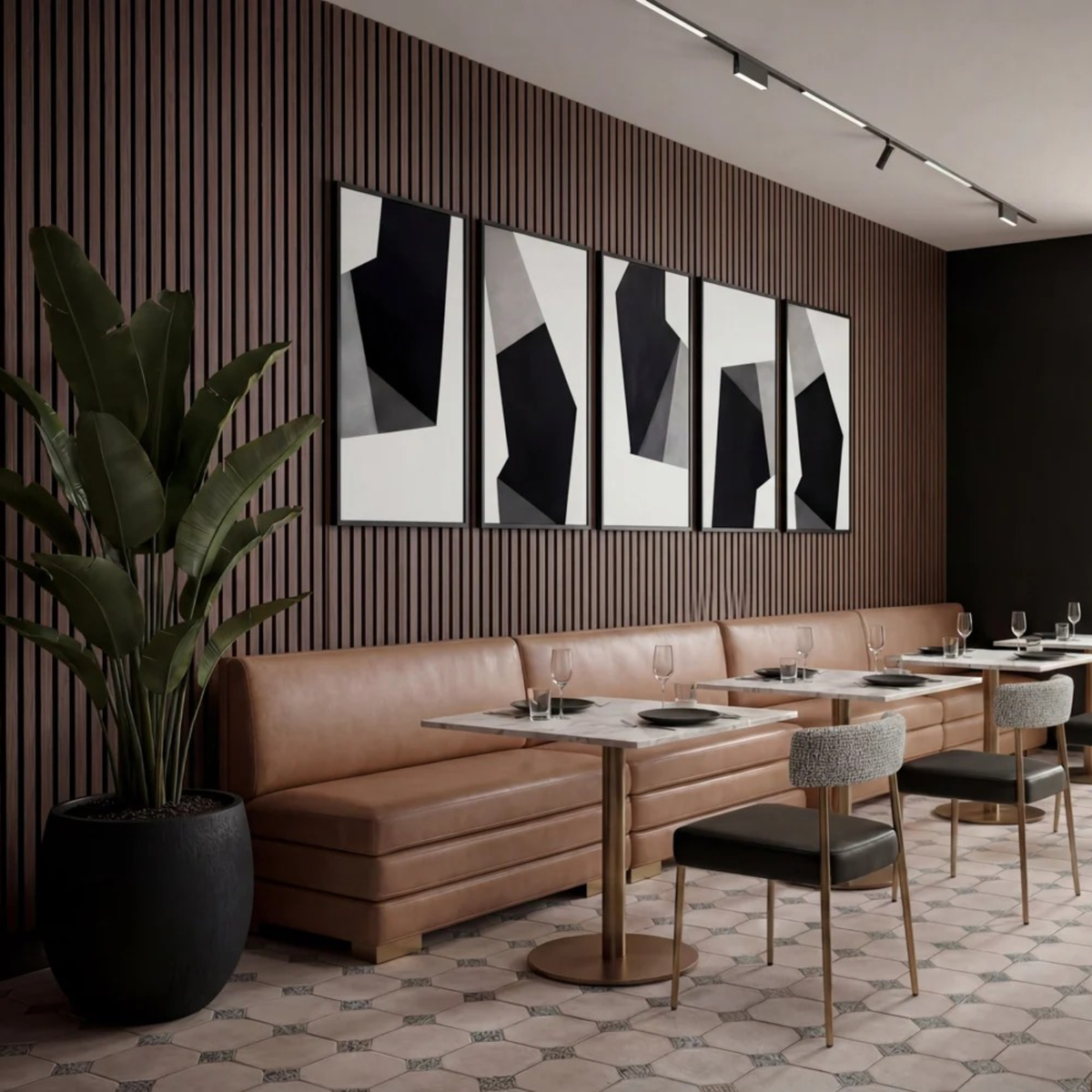 Torino Faux Leather Banquette - Milliken Cognac
