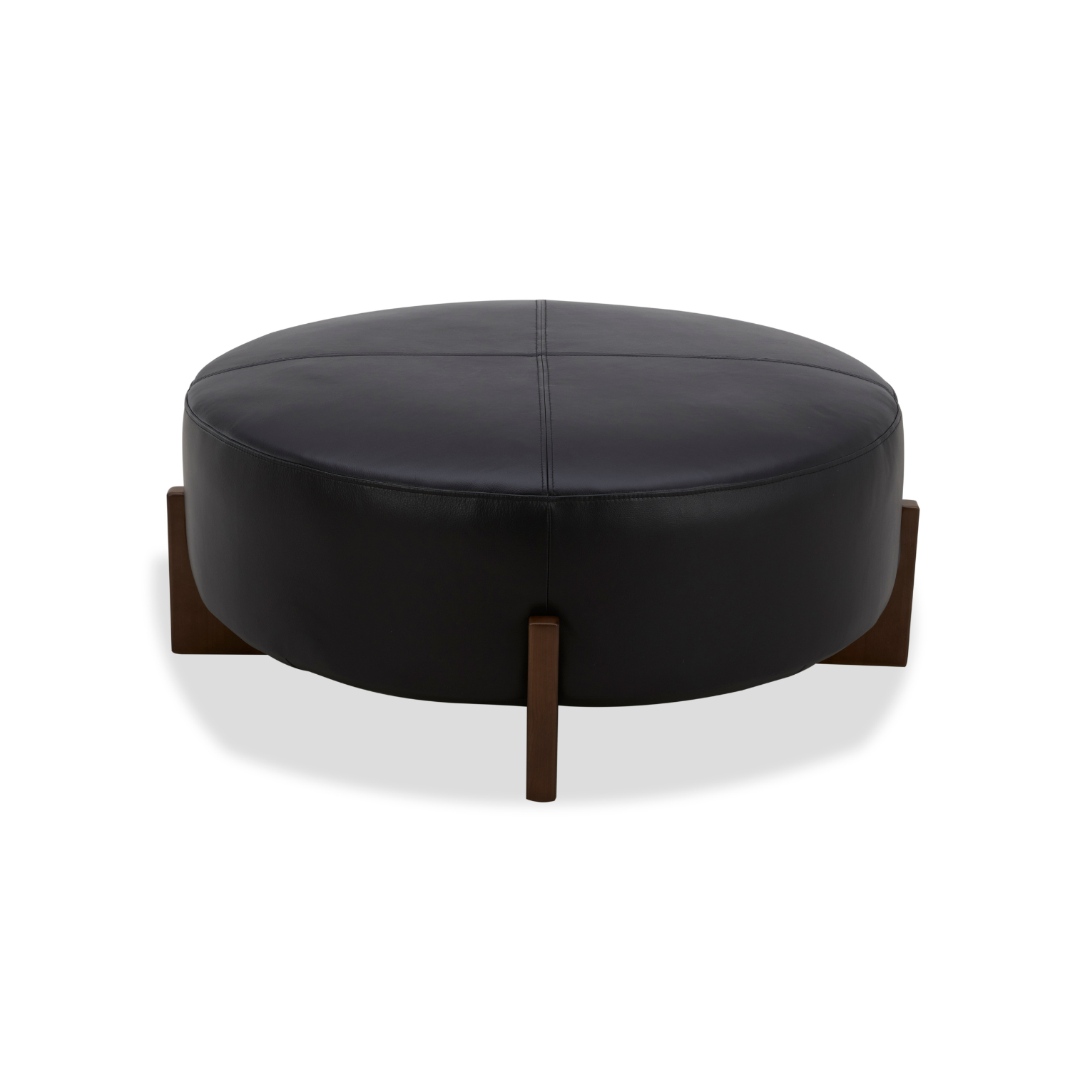 Carmen Ottoman - Onyx Black Leather