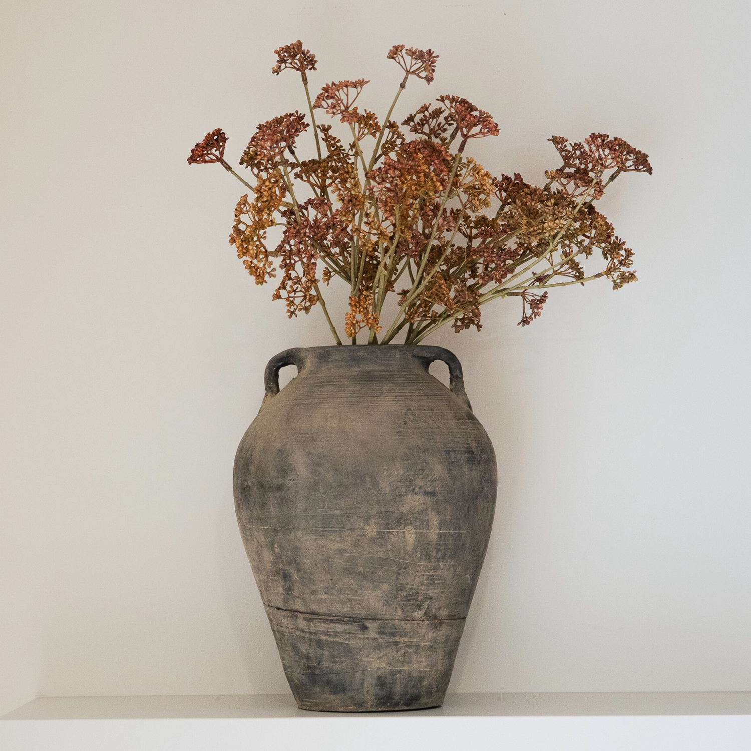 Ridged Muted Gray Vintage Crock