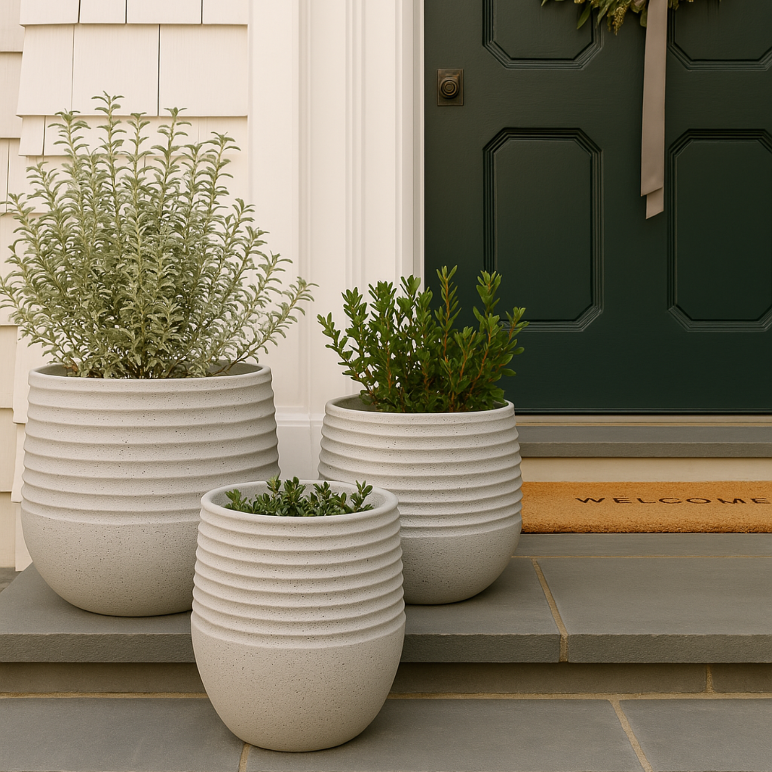 Welland Textured Planters - Stone