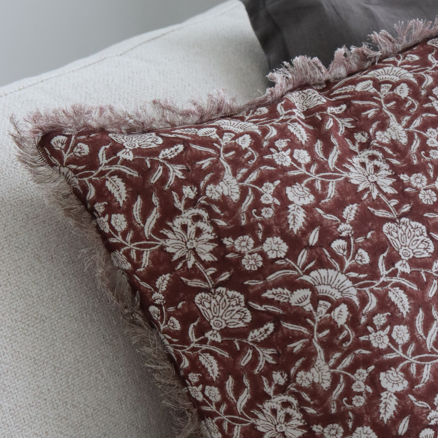 Wellington Botanical Block Print Toss Pillow