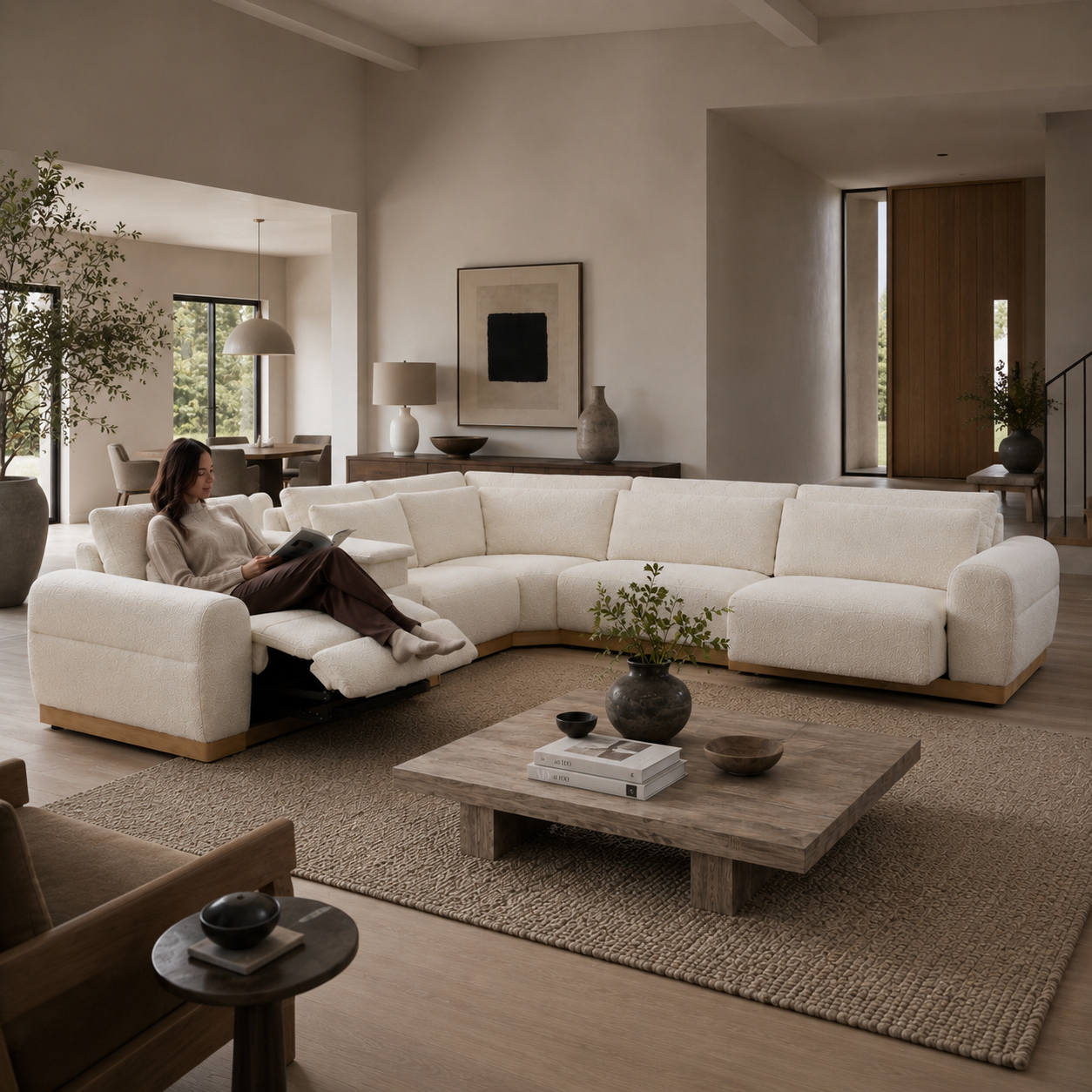 Westmount Reclining 6pc L-Shape Sectional - Tasmin Linen
