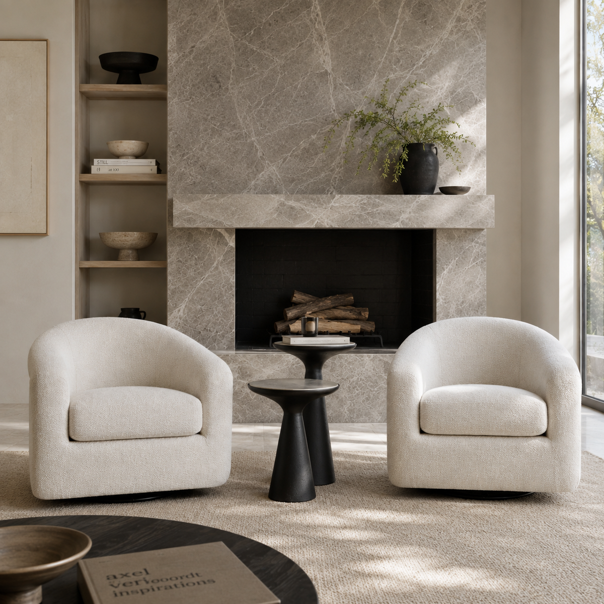 Woolwich Swivel Lounge Chair - Tasmin Linen