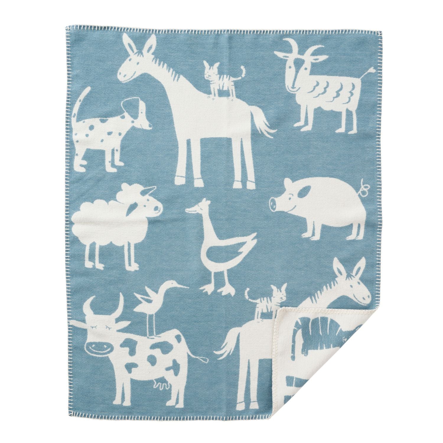Wildlife Blue Baby Blanket