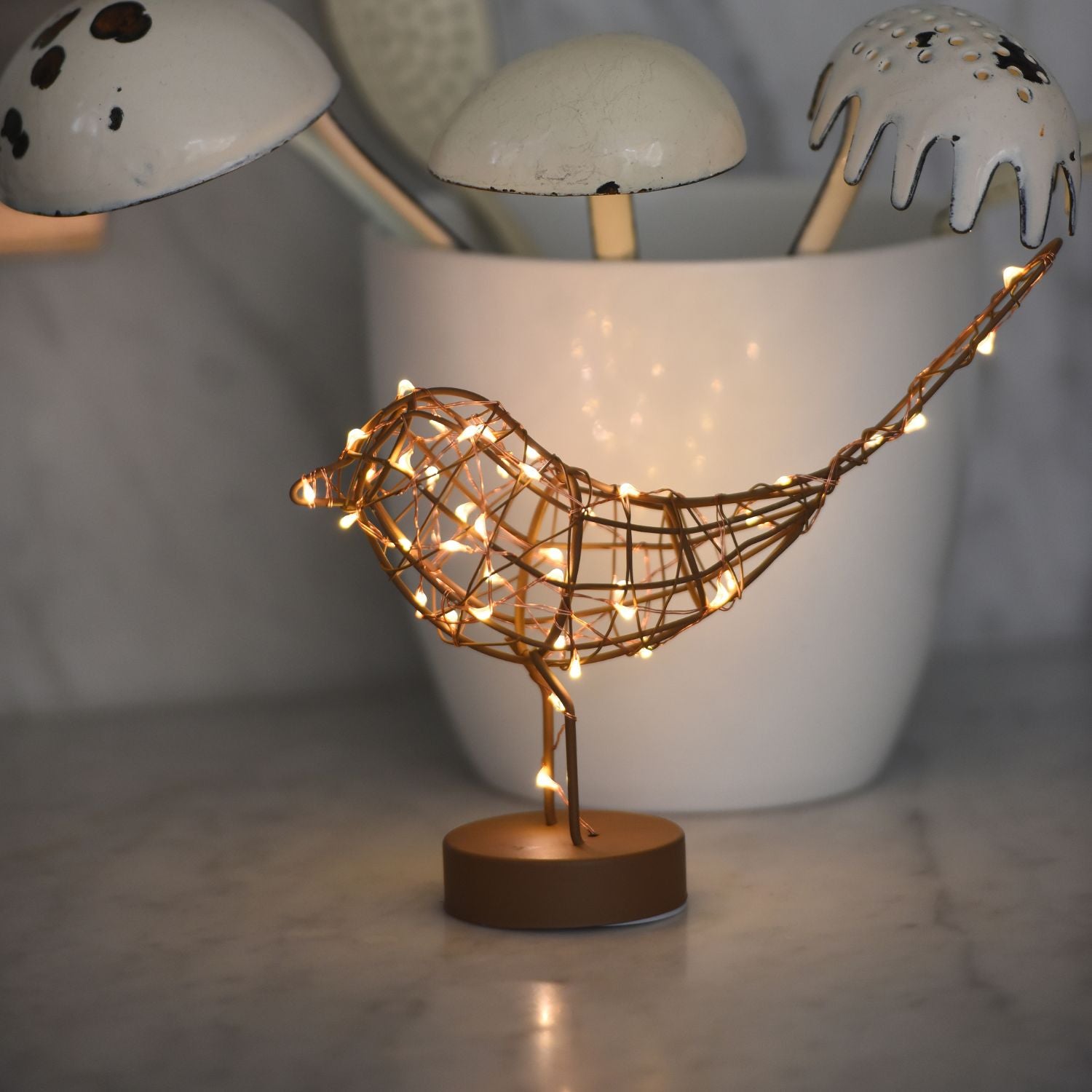 Copper Birdie LED Indoor Ornament