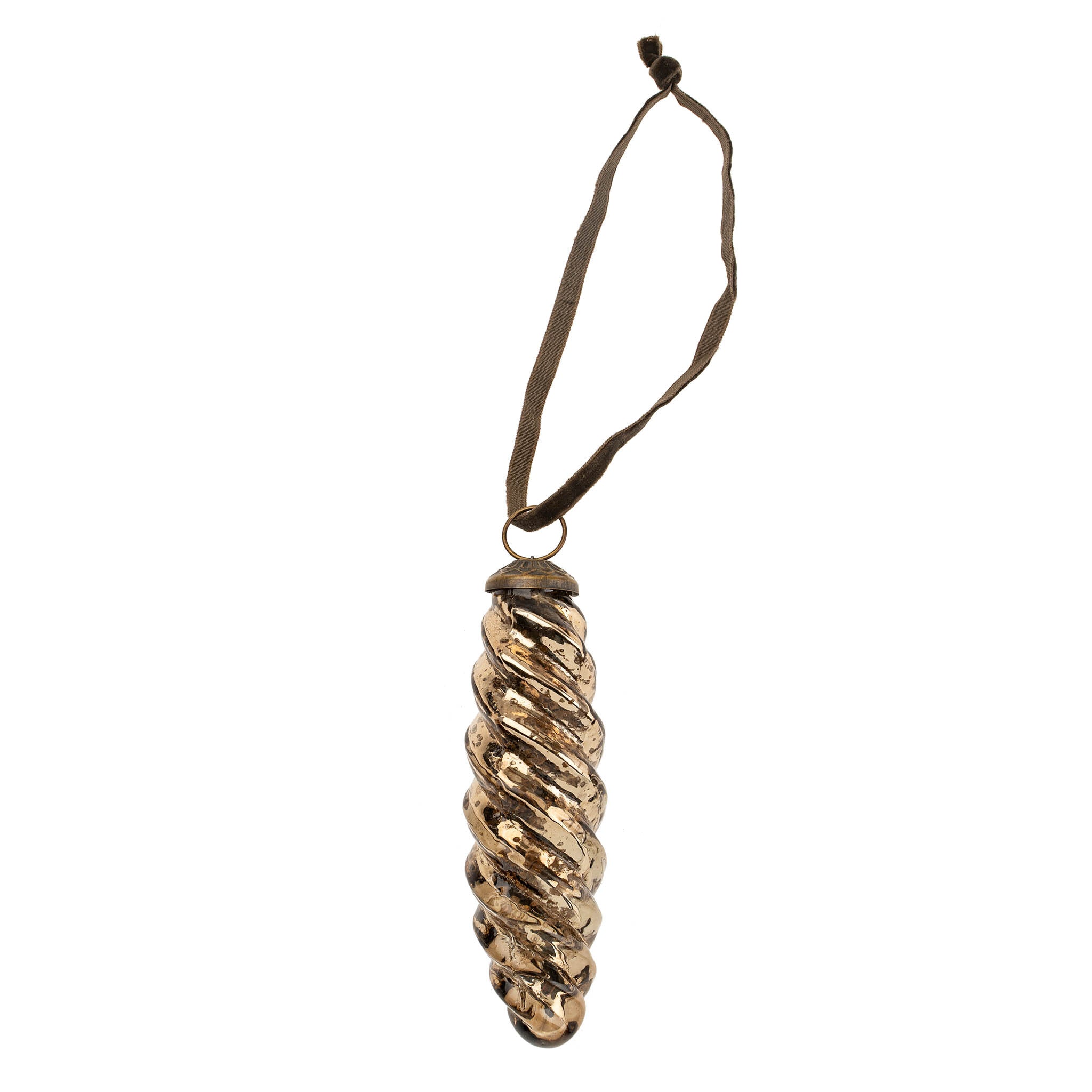 Icicle Glass Ornament- Smoky