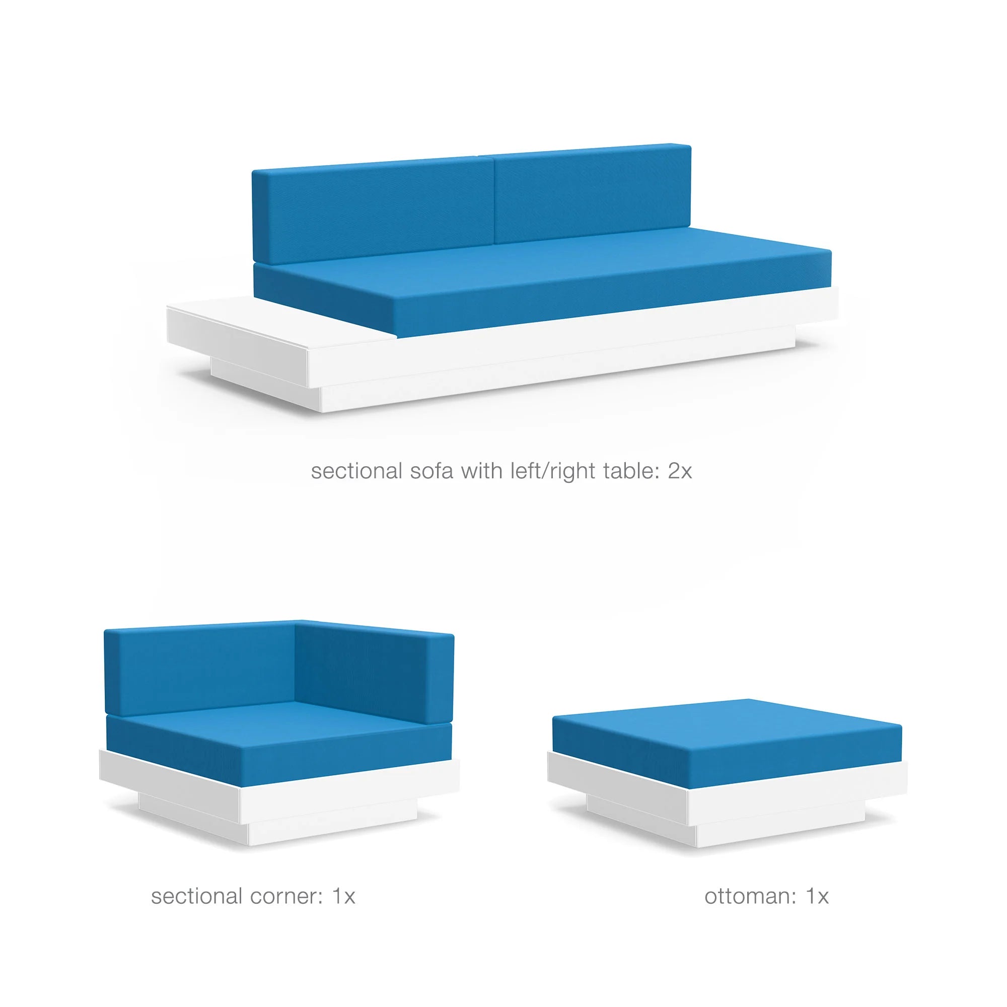 Loll Platform One L-Shape Sectional & Ottoman