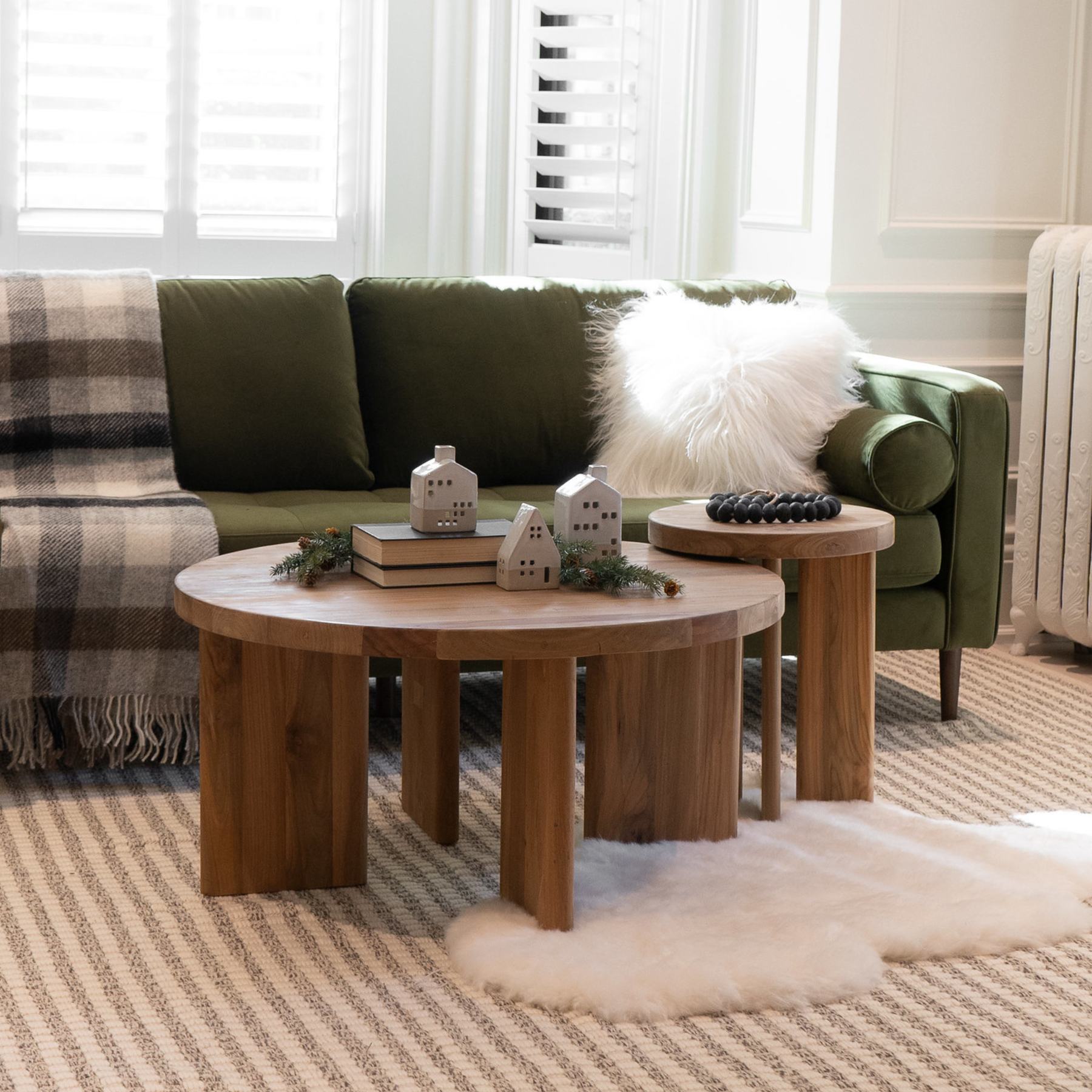 Shorn White Sheepskin Throw