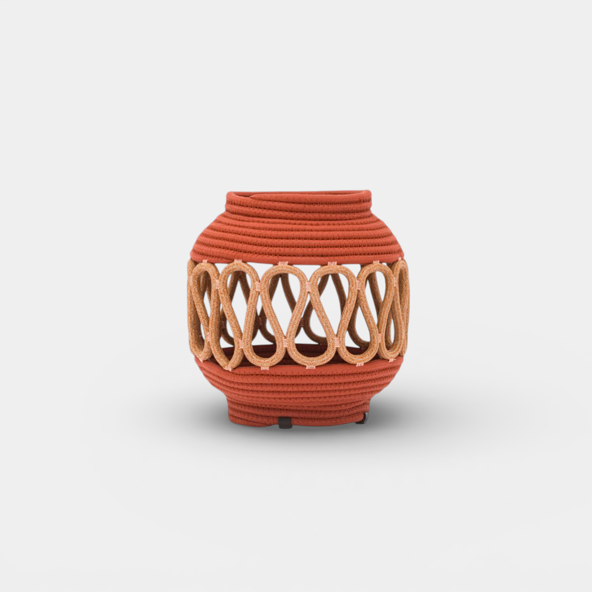 Woven Terracotta Outdoor Solar Lantern