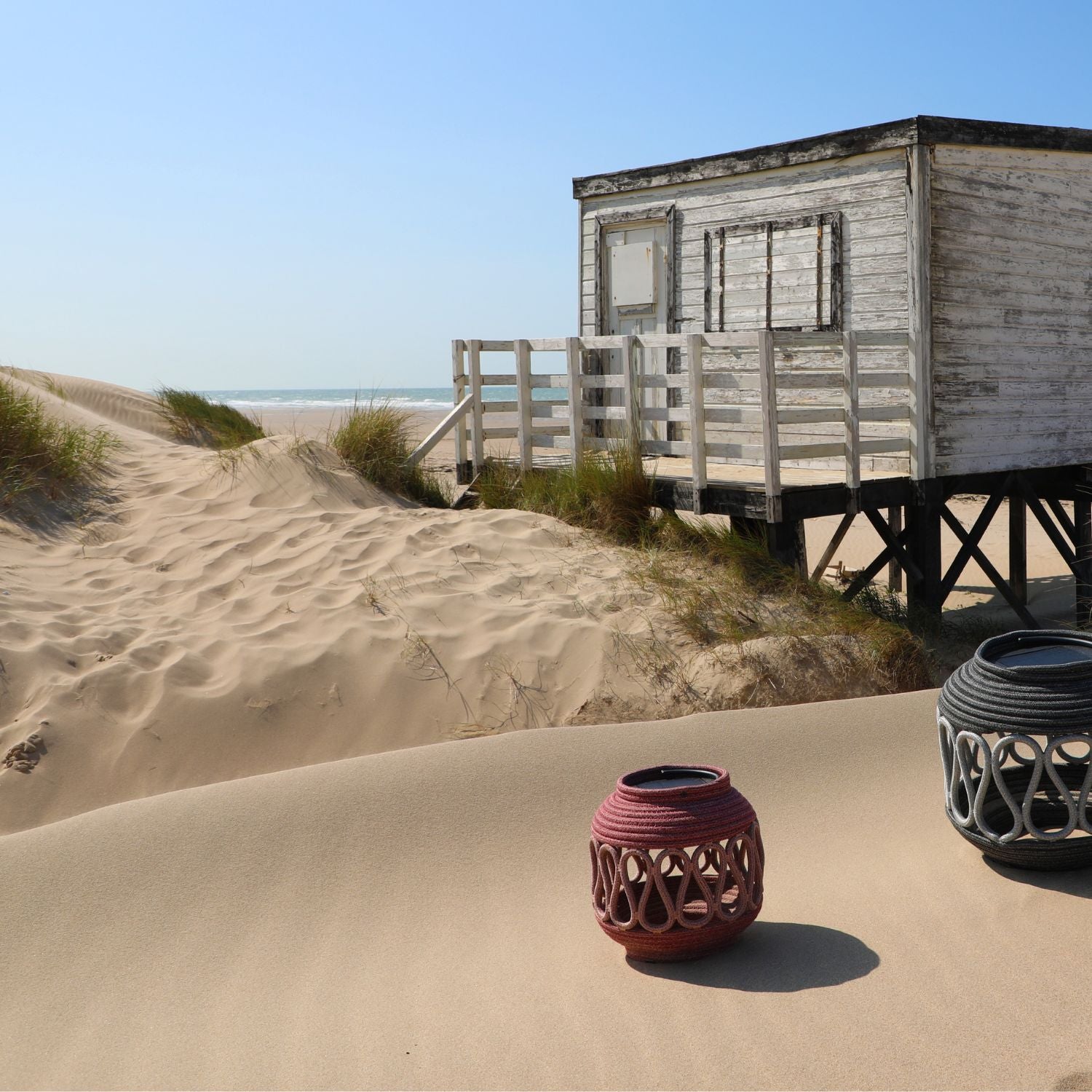 Woven Terracotta Outdoor Solar Lantern