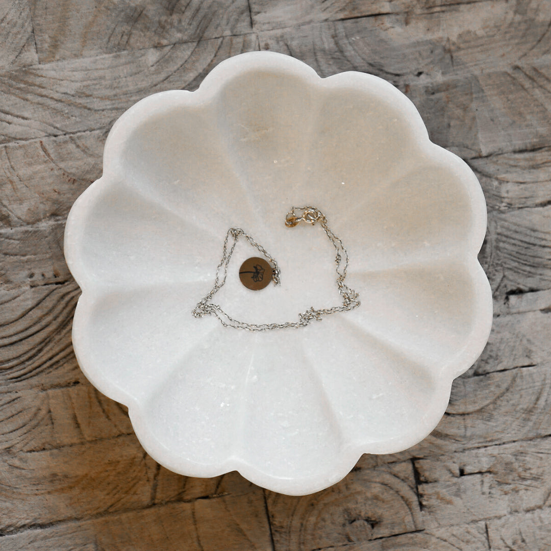 White Scalloped Bowl