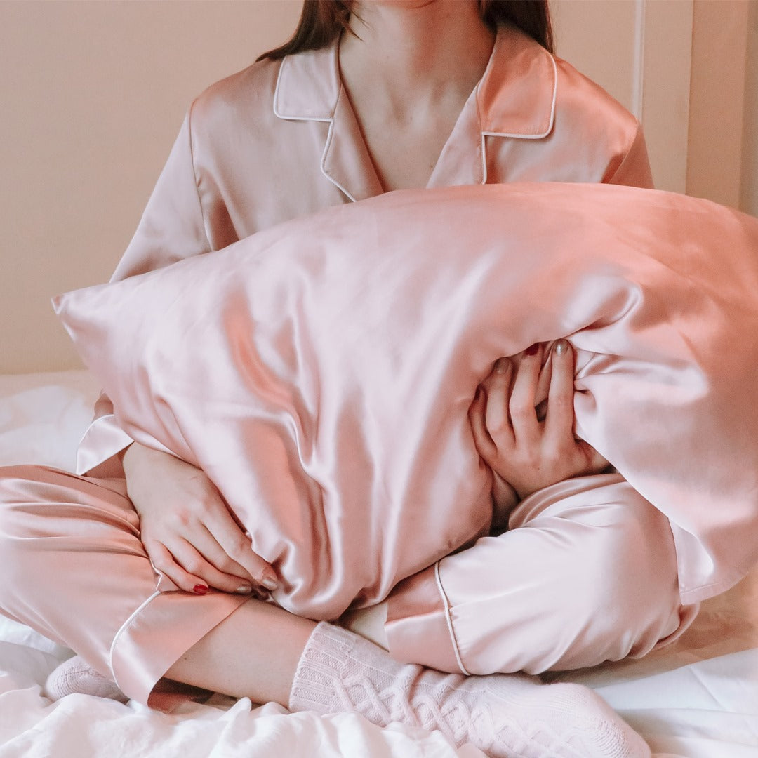 Pink Organic Silk Pillow Sham