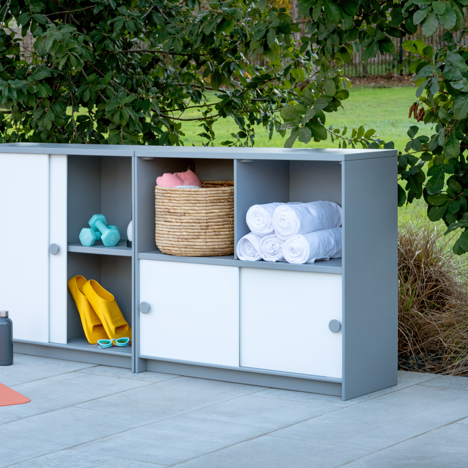 Loll Outdoor Slider Cubby Cabinet w/ Doors