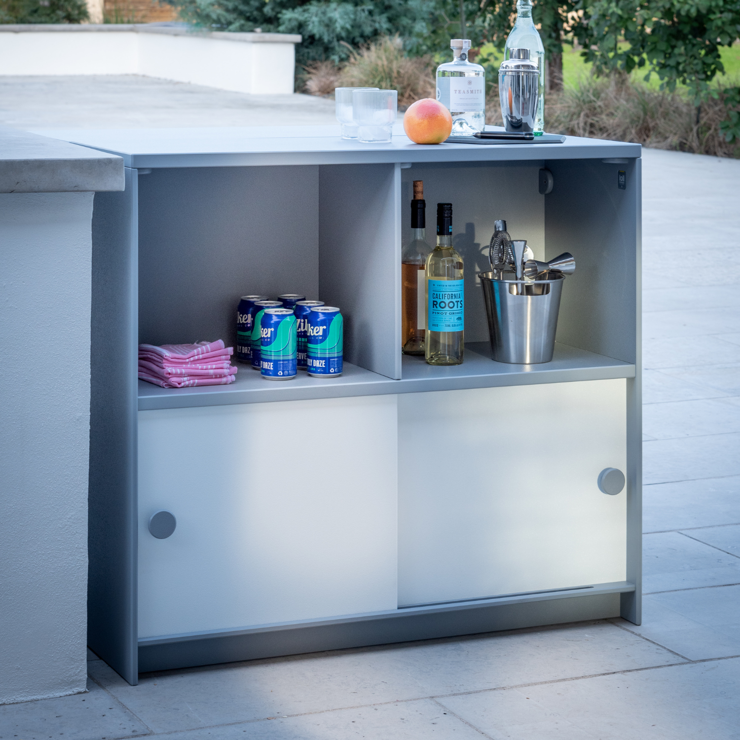 Loll Outdoor Slider Cubby Cabinet w/ Doors