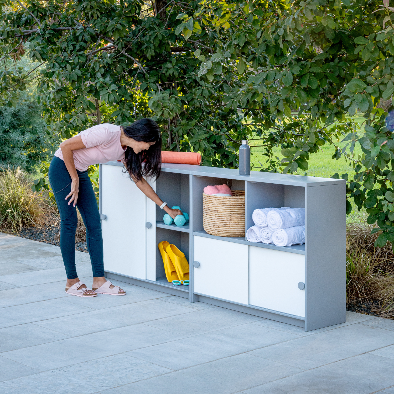 Loll Outdoor Slider Cubby Cabinet w/ Doors