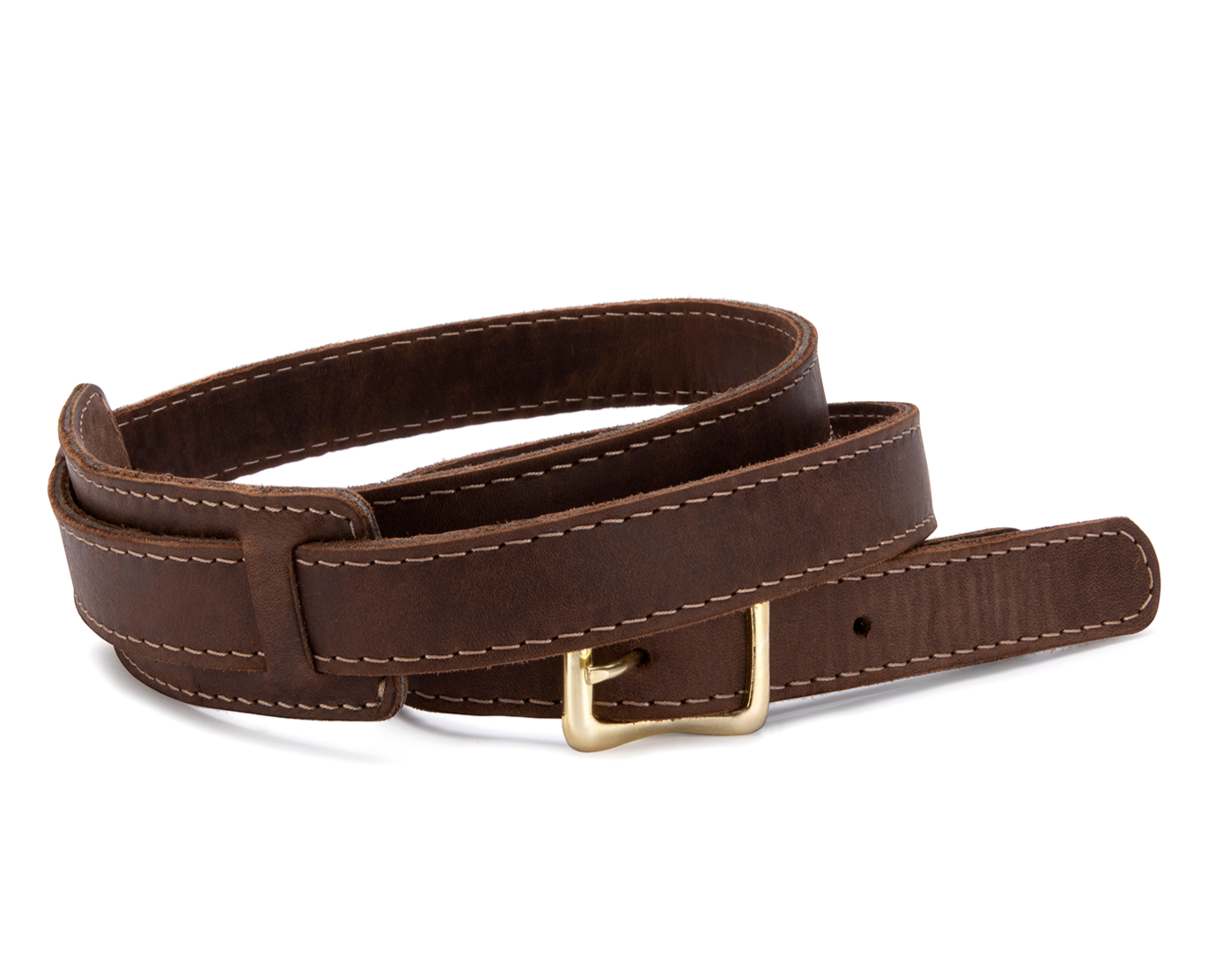 Premium brown leather shoulder strap for Fieldbar drinks box coolers, brass hardware detailing