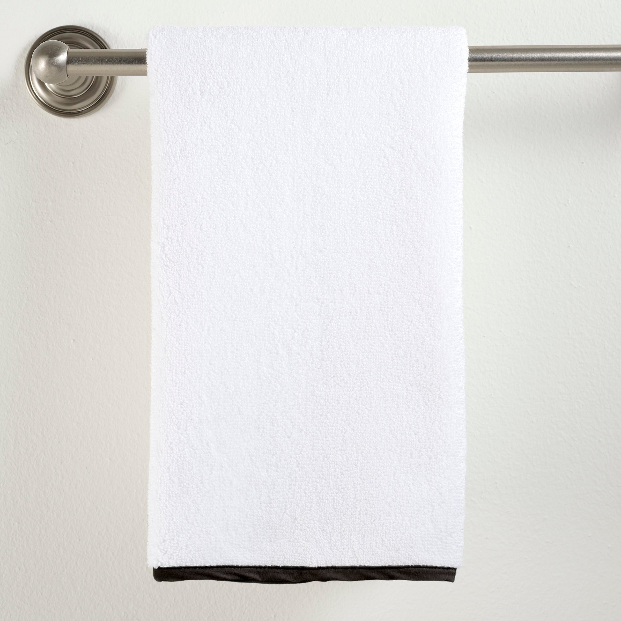 Dash & Albert Black Banded White Bath Towels