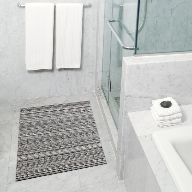 Chilewich Skinny Stripe Shag Mats - Birch