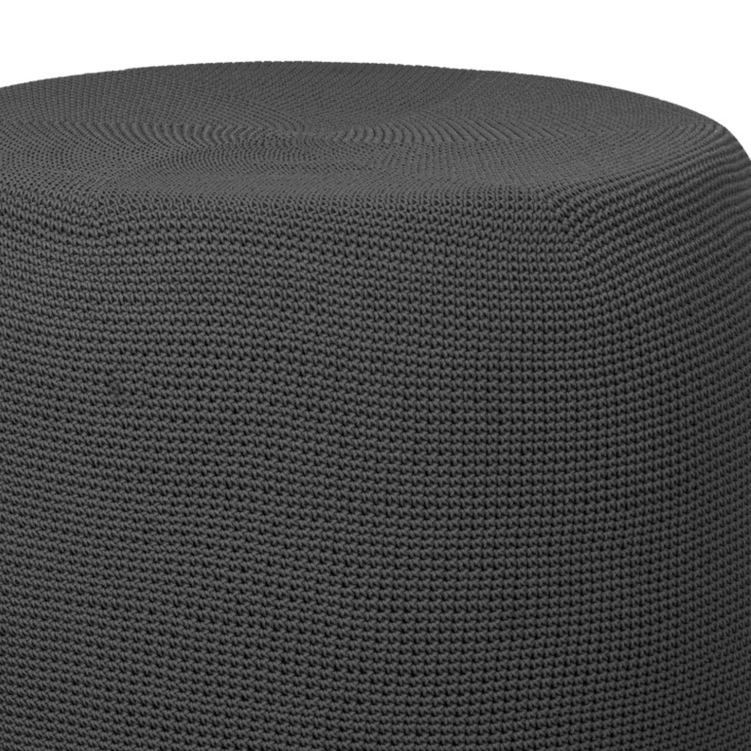 Crochet Charcoal Outdoor Pouf