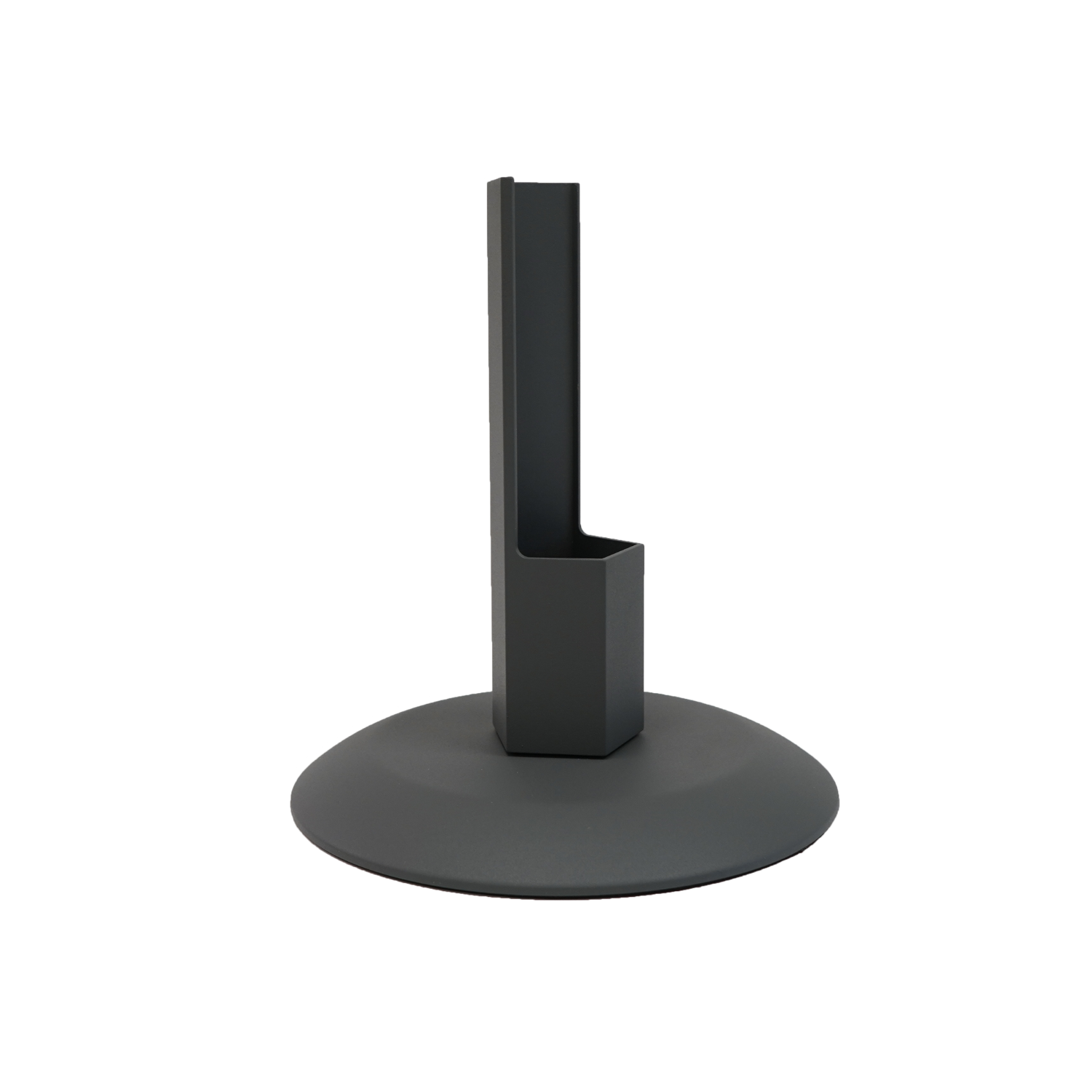 Premium indoor/outdoor dark grey aluminum Pencil Light docking stand station, rotating, round base