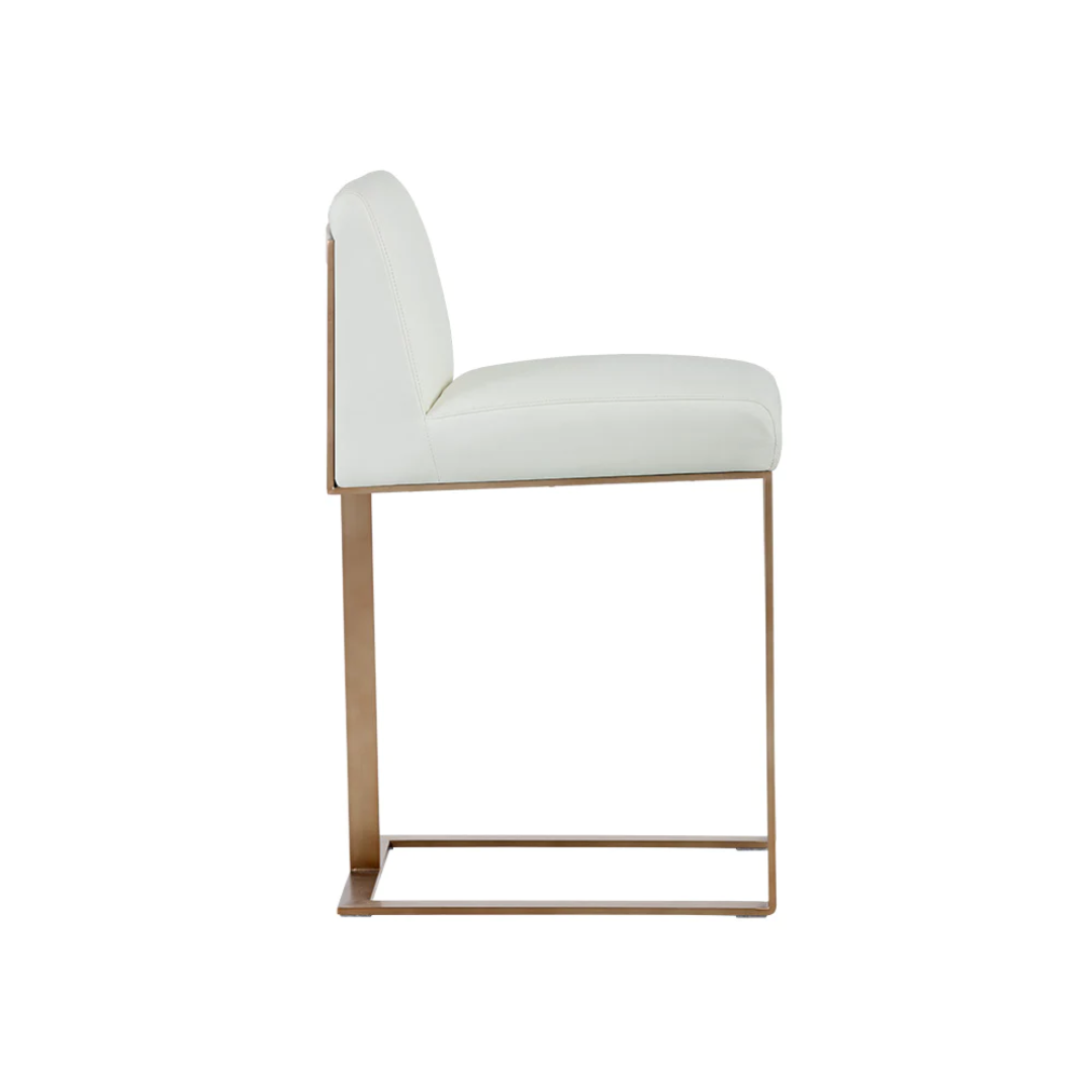 Dean Brass/White Counter Stool