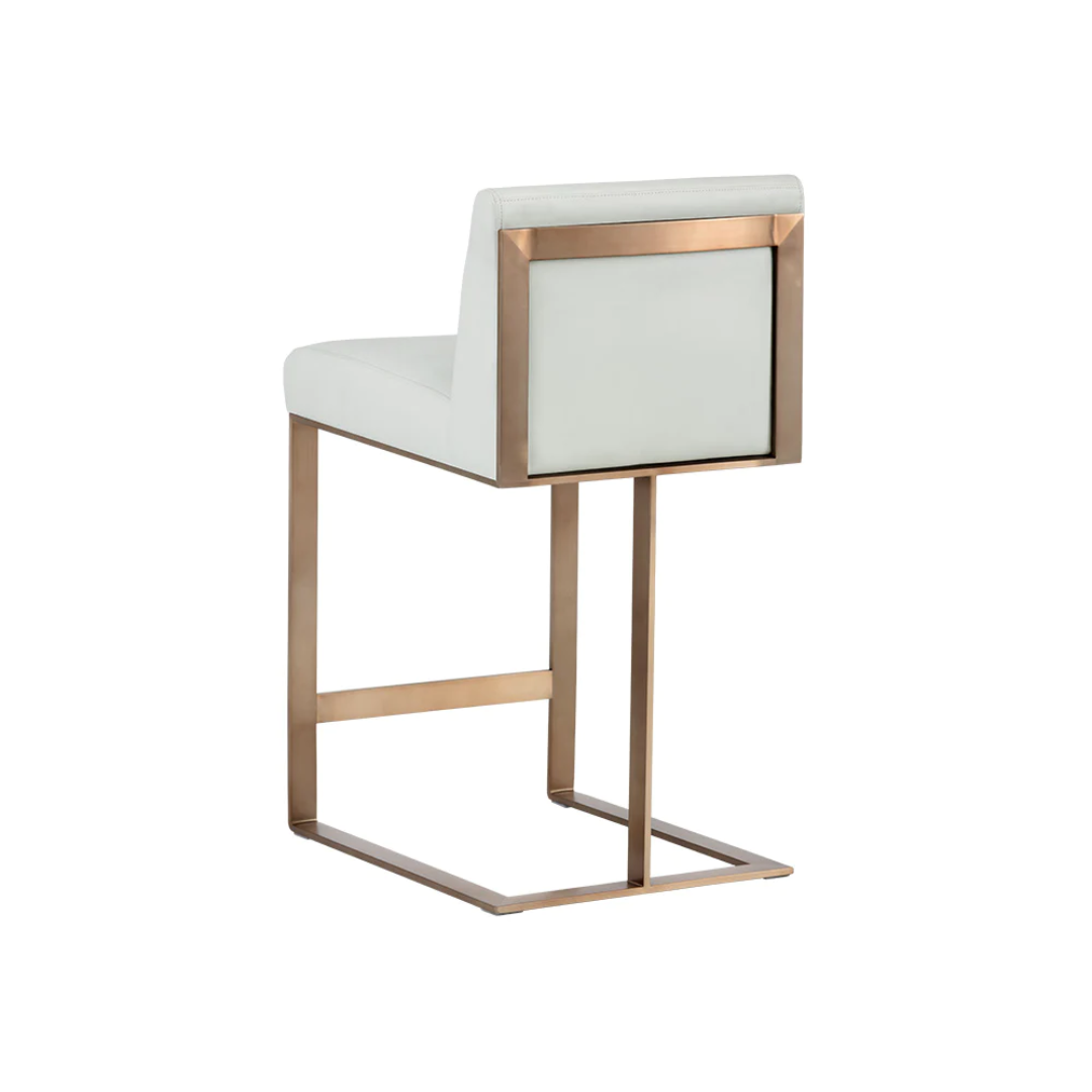 Dean Brass/White Counter Stool