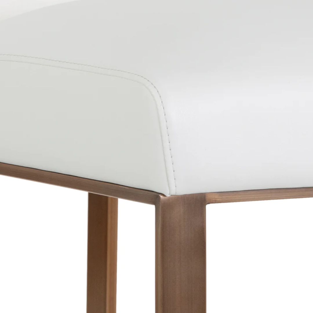 Dean Brass/White Counter Stool