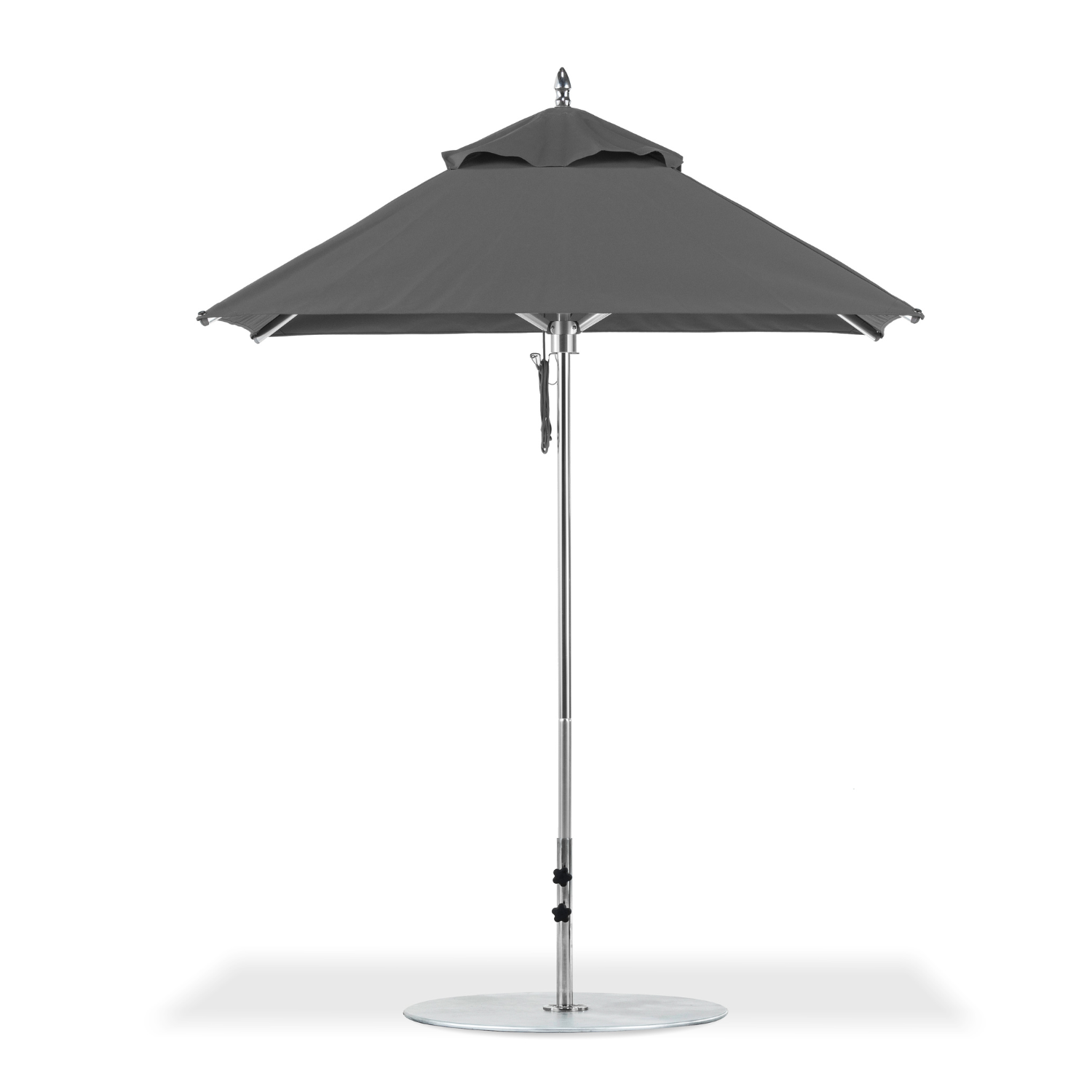 dark grey patio umbrella Designer 6.5' Square Dark Grey Market Umbrella