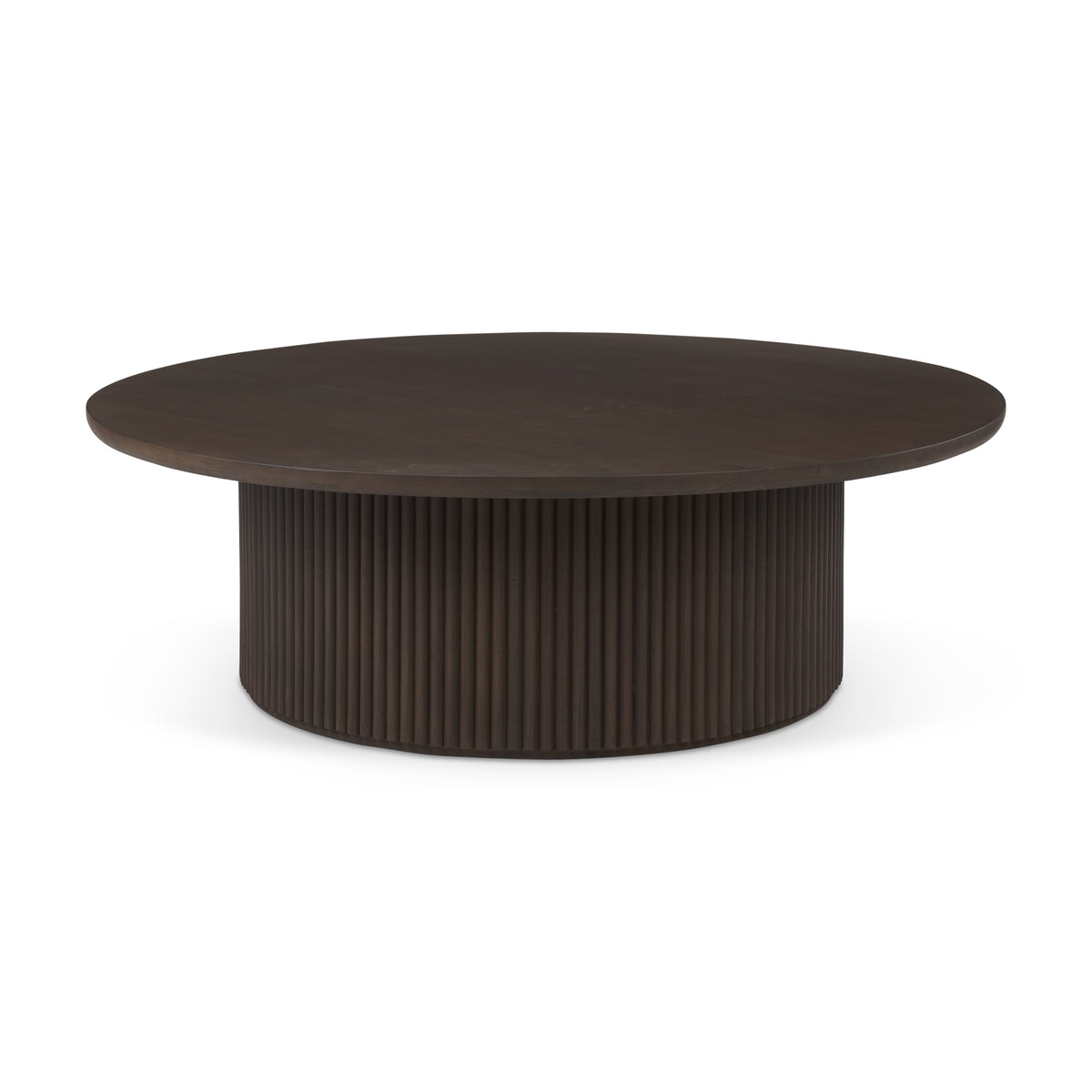 Fluted Espresso Brown Coffee Table w/ Storage – Hauser Company Stores