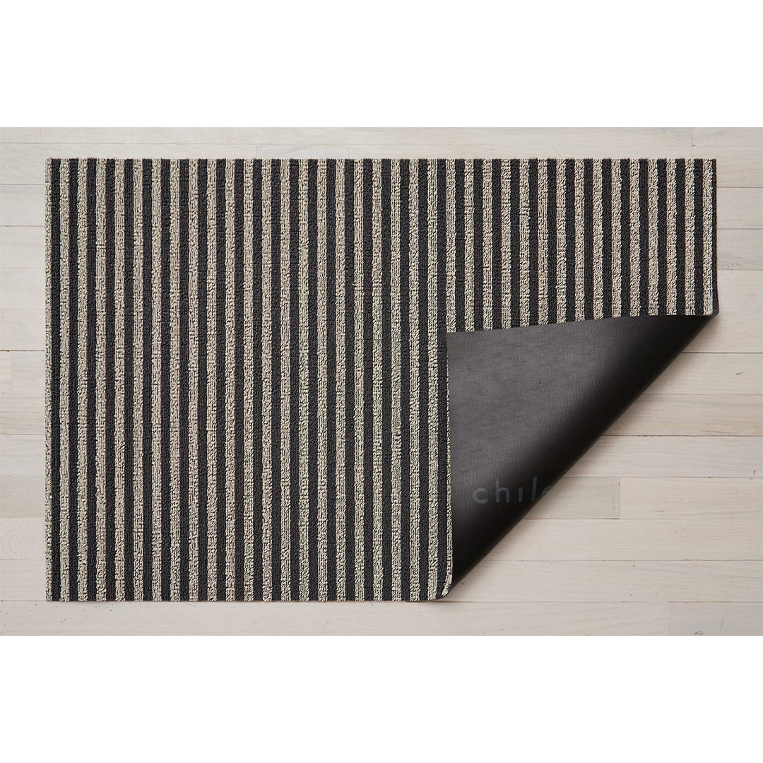 Chilewich Breton Stripe Shag 2x3 Utility Mat - Gravel