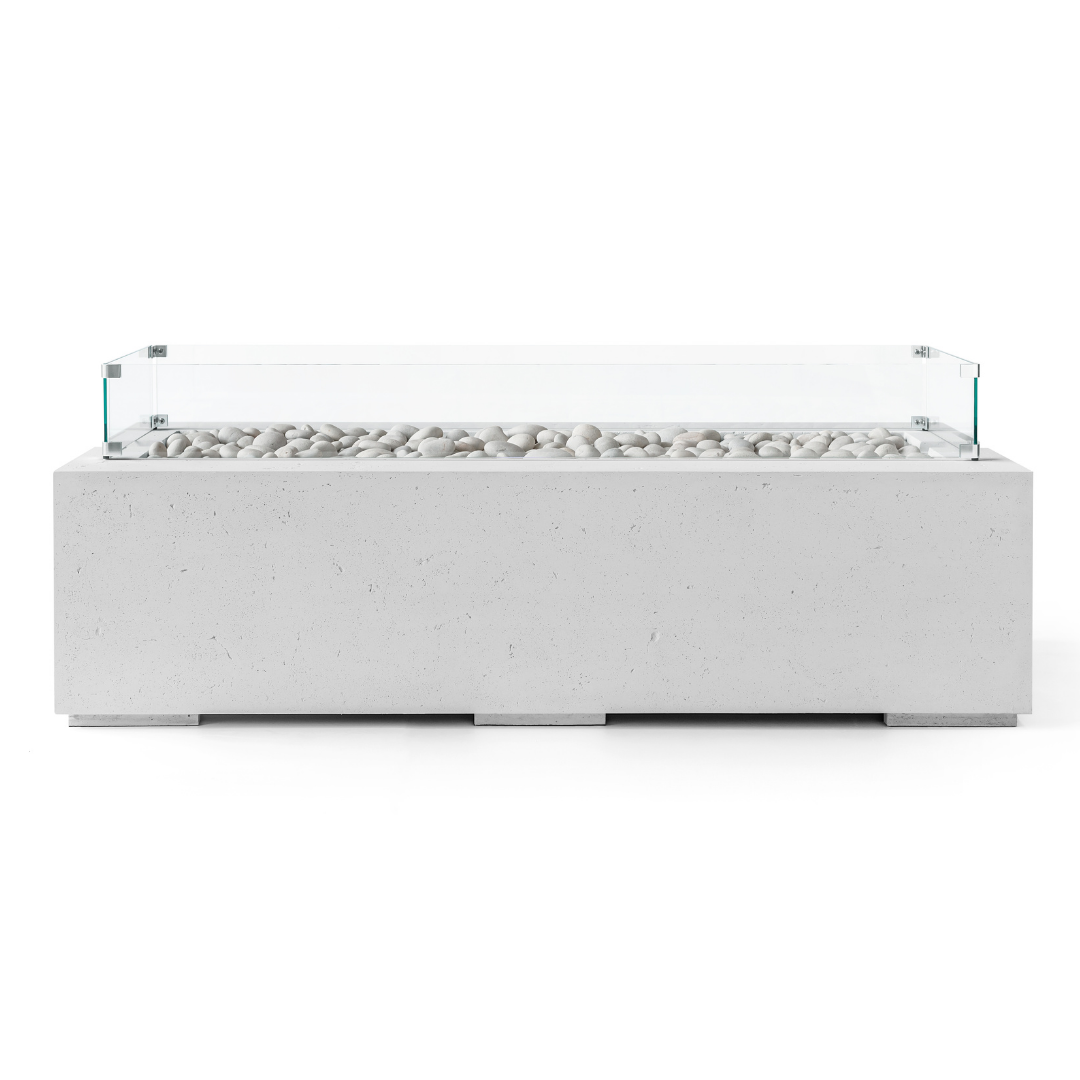 Dekko Concrete Fire Pit Glass Wind Guards