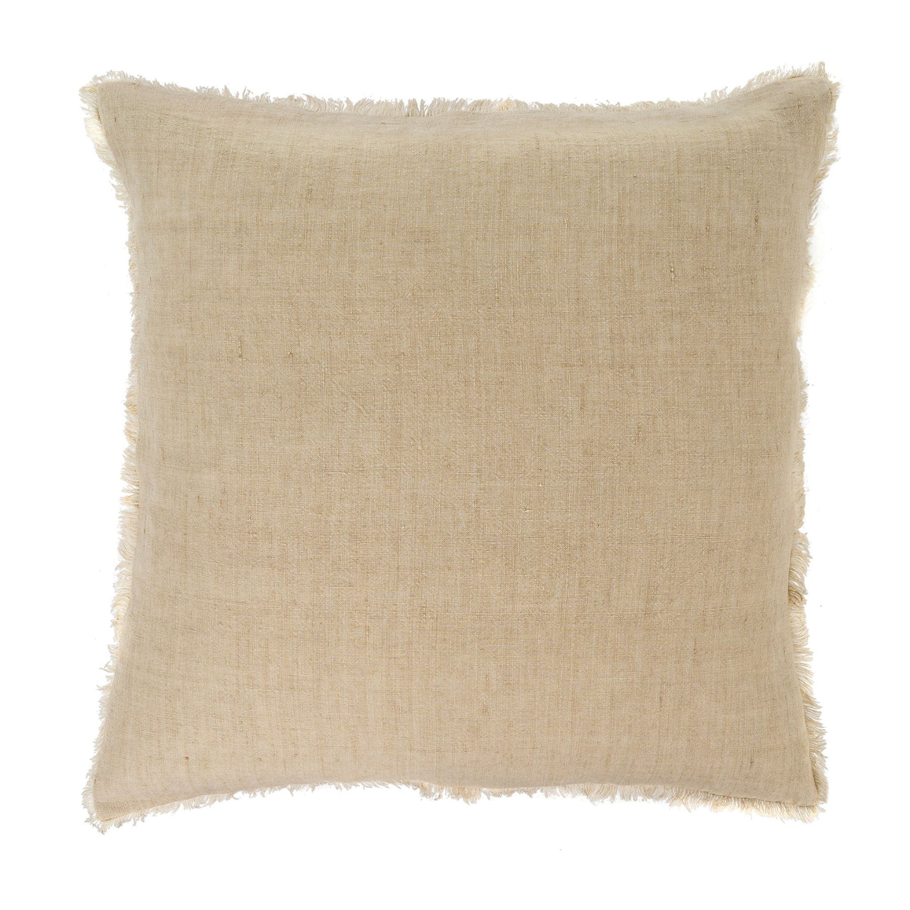 Indoor premium square shaped pillow/cushion, cashmere-like texture in a solid warm cream colour.