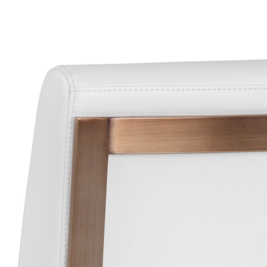 Dean Brass/White Counter Stool