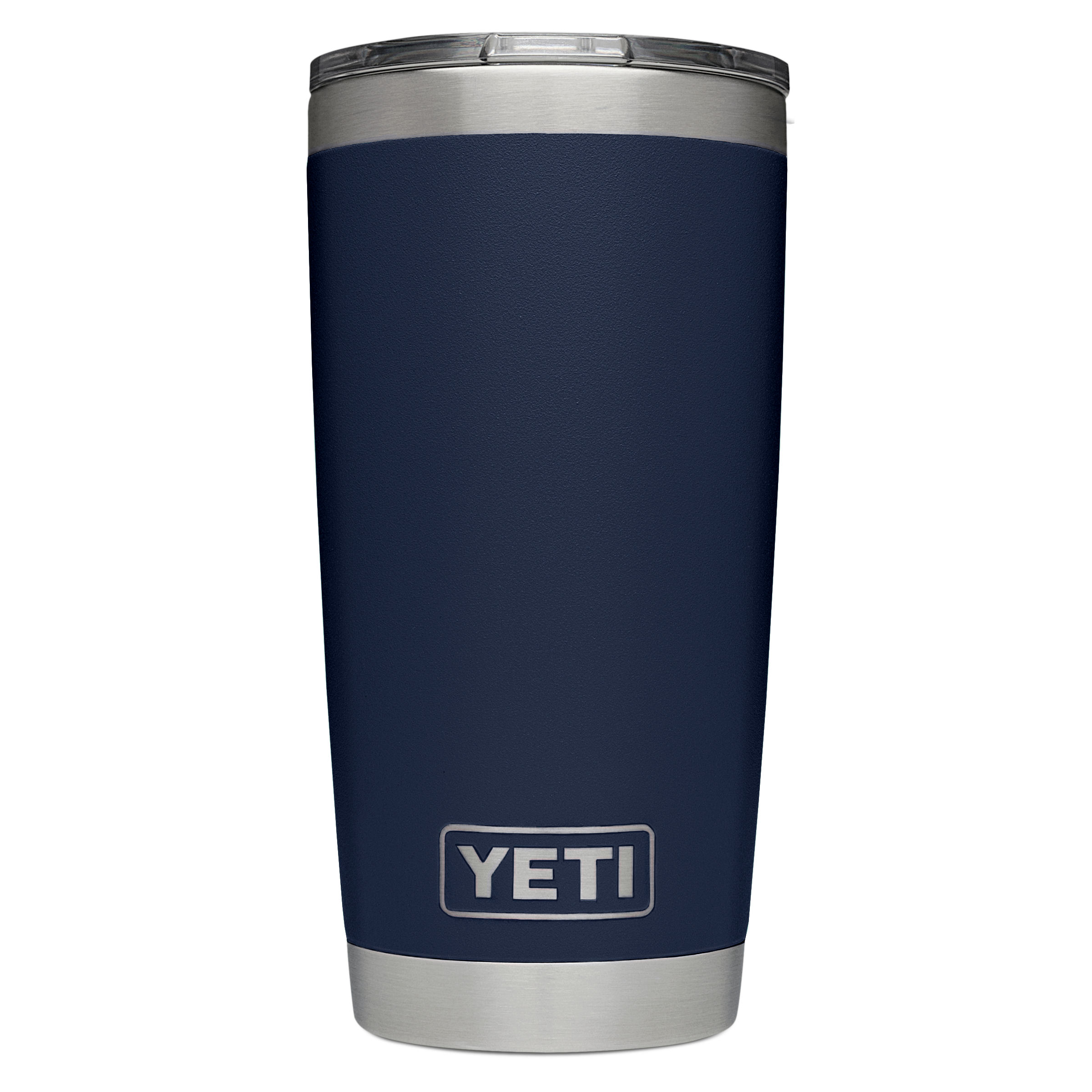 Yeti 20oz stainless steel Rambler tumbler, clear Magslider drinking lid included, navy Duracoat colour
